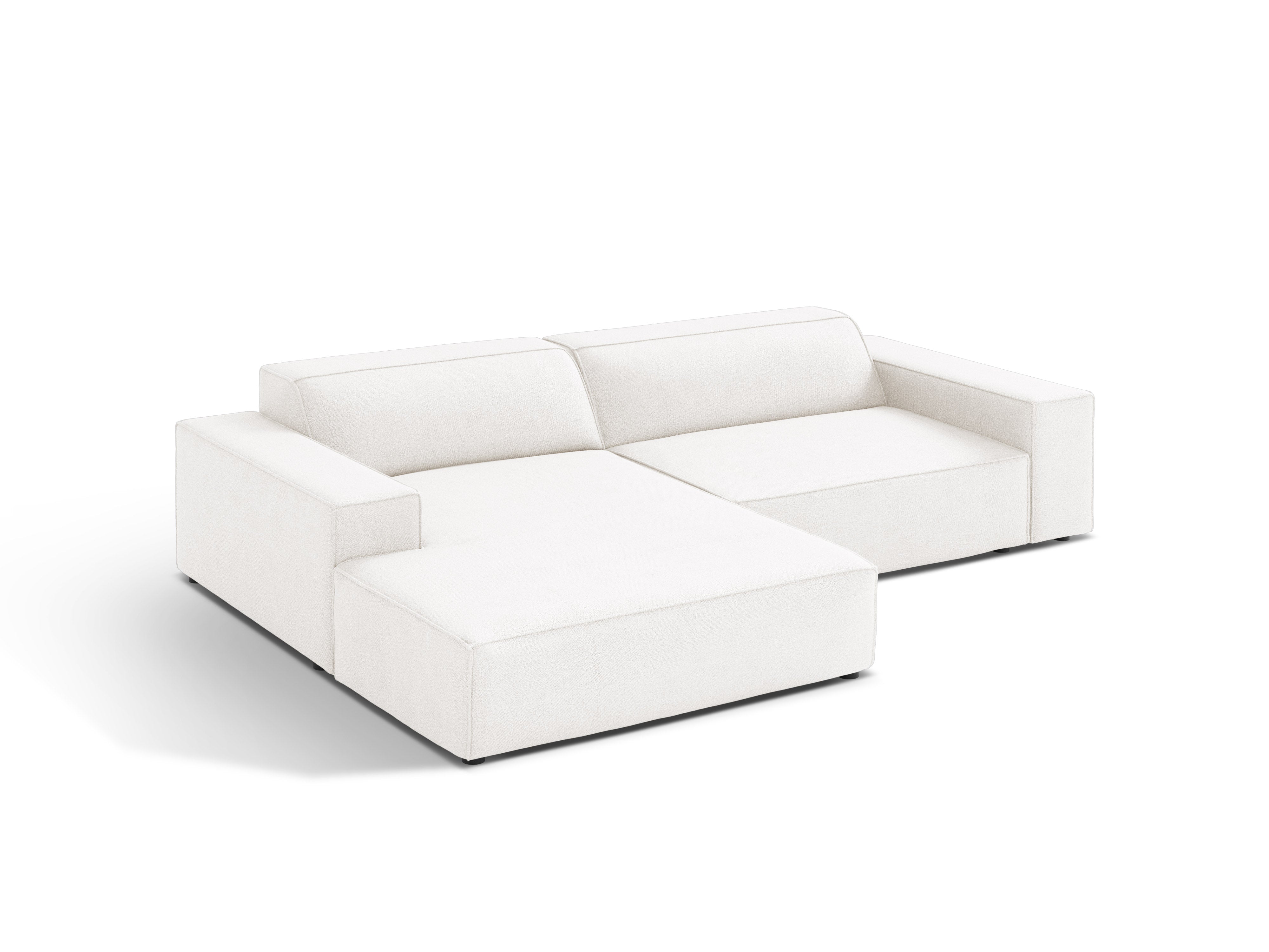 Left-facing 3-seater sofa JODIE in white boucle