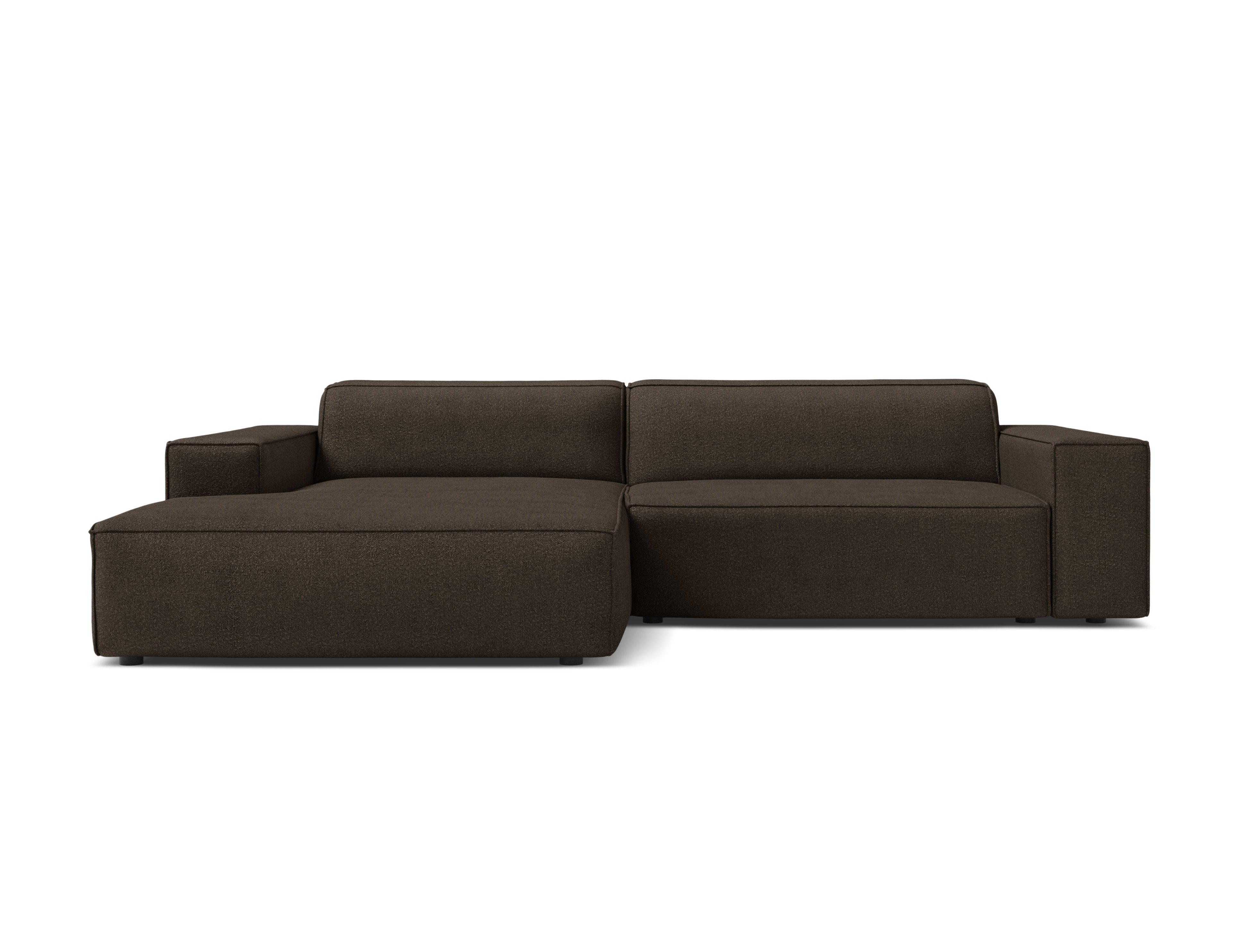 Left-facing 3-seater sofa JODIE in chocolate boucle