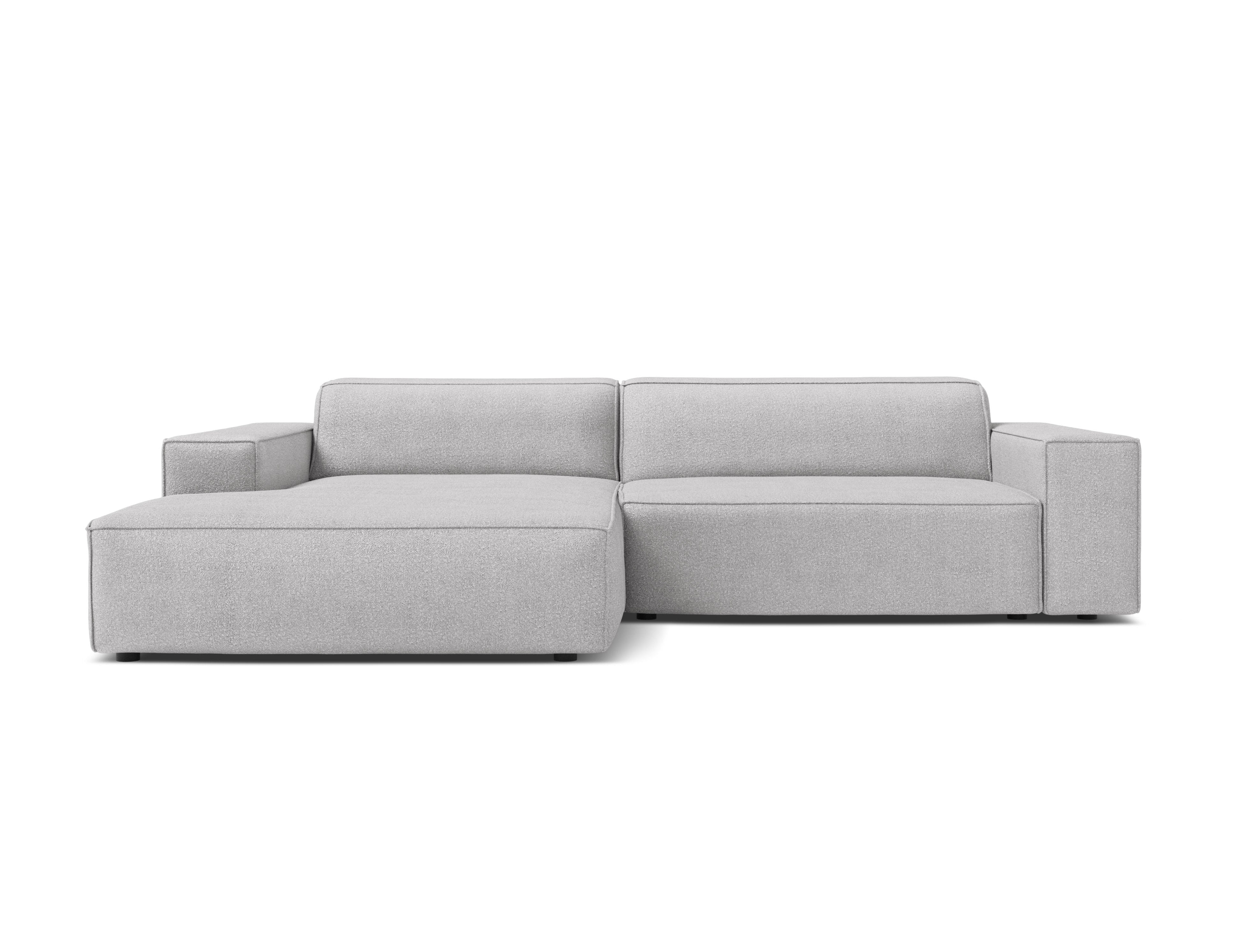 Left-facing 3-seater sofa JODIE in light gray boucle