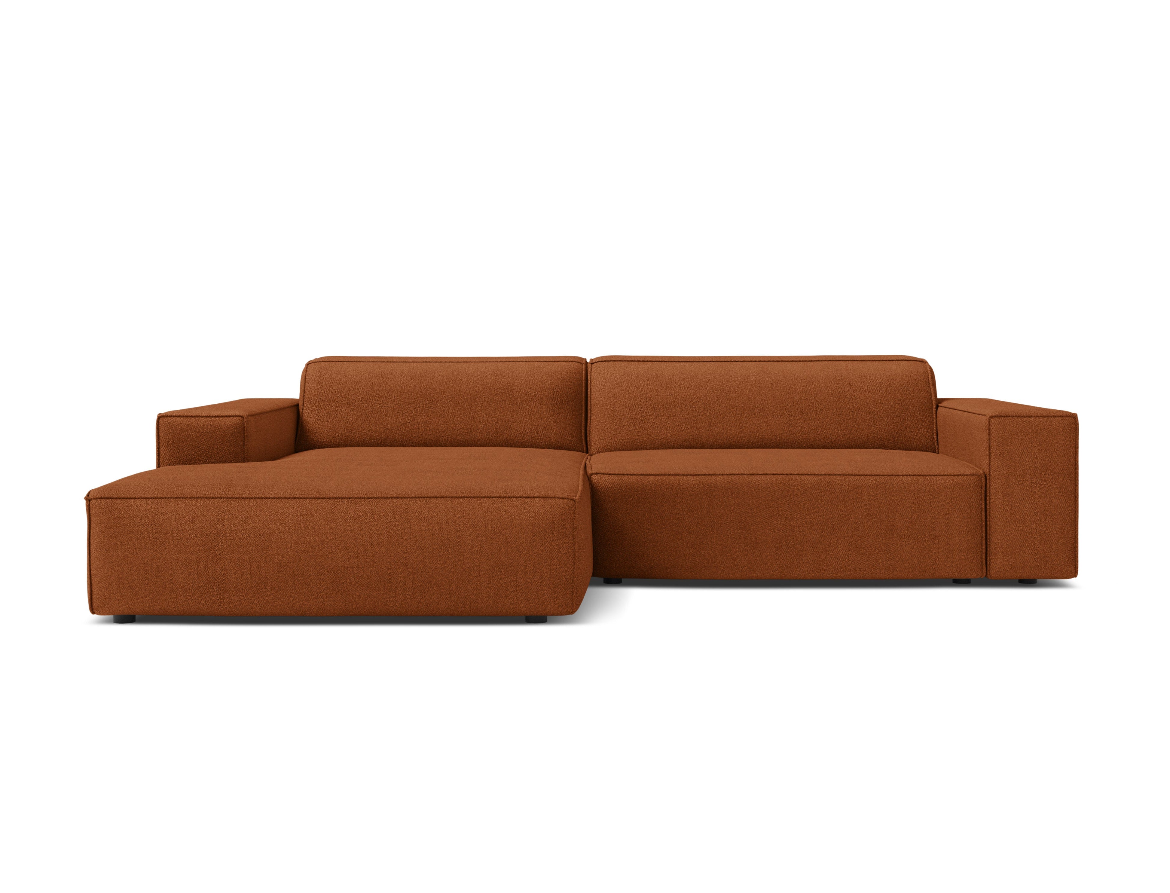 Left-facing 3-seater sofa JODIE in brick boucle