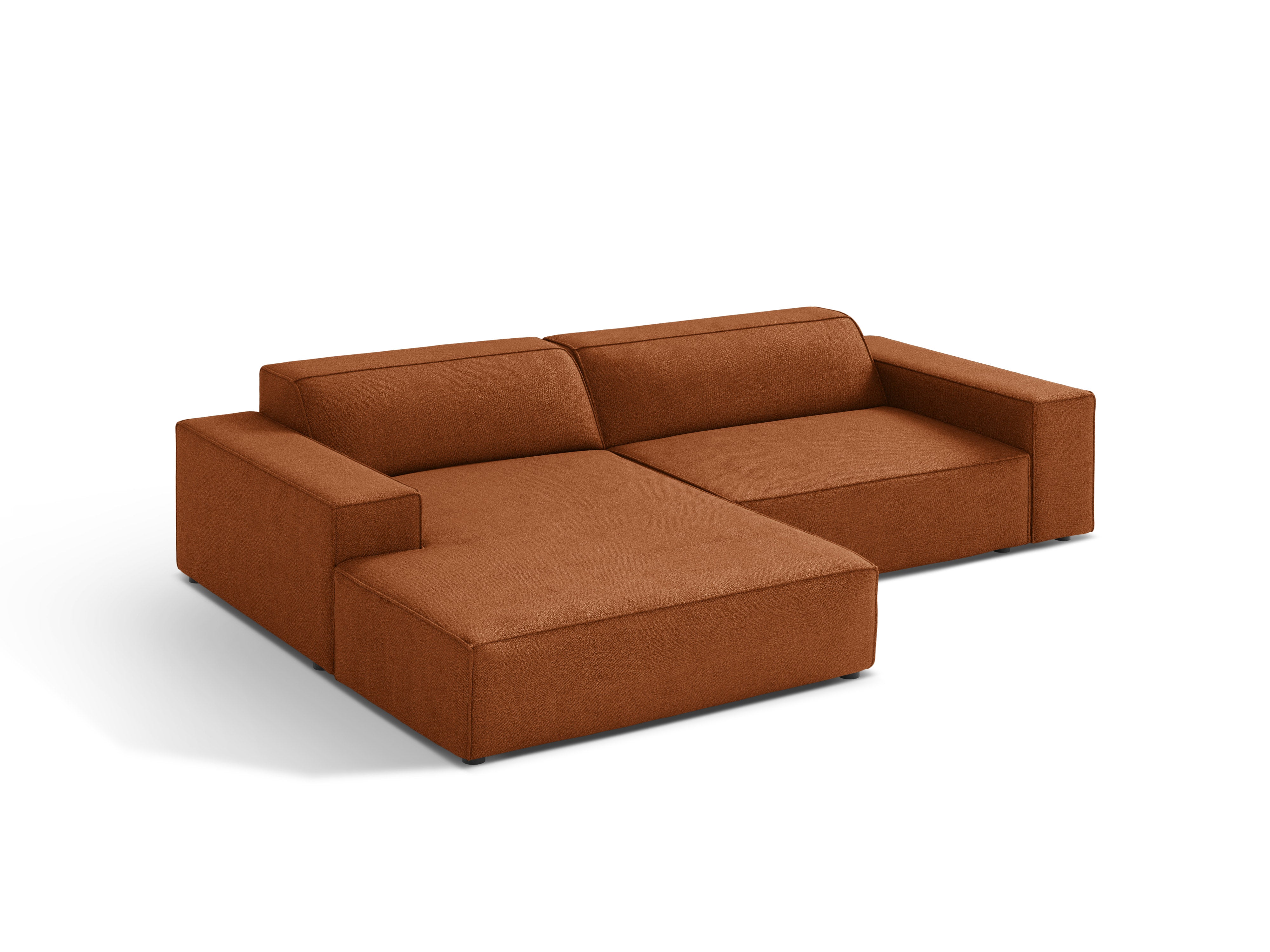 Left-facing 3-seater sofa JODIE in brick boucle