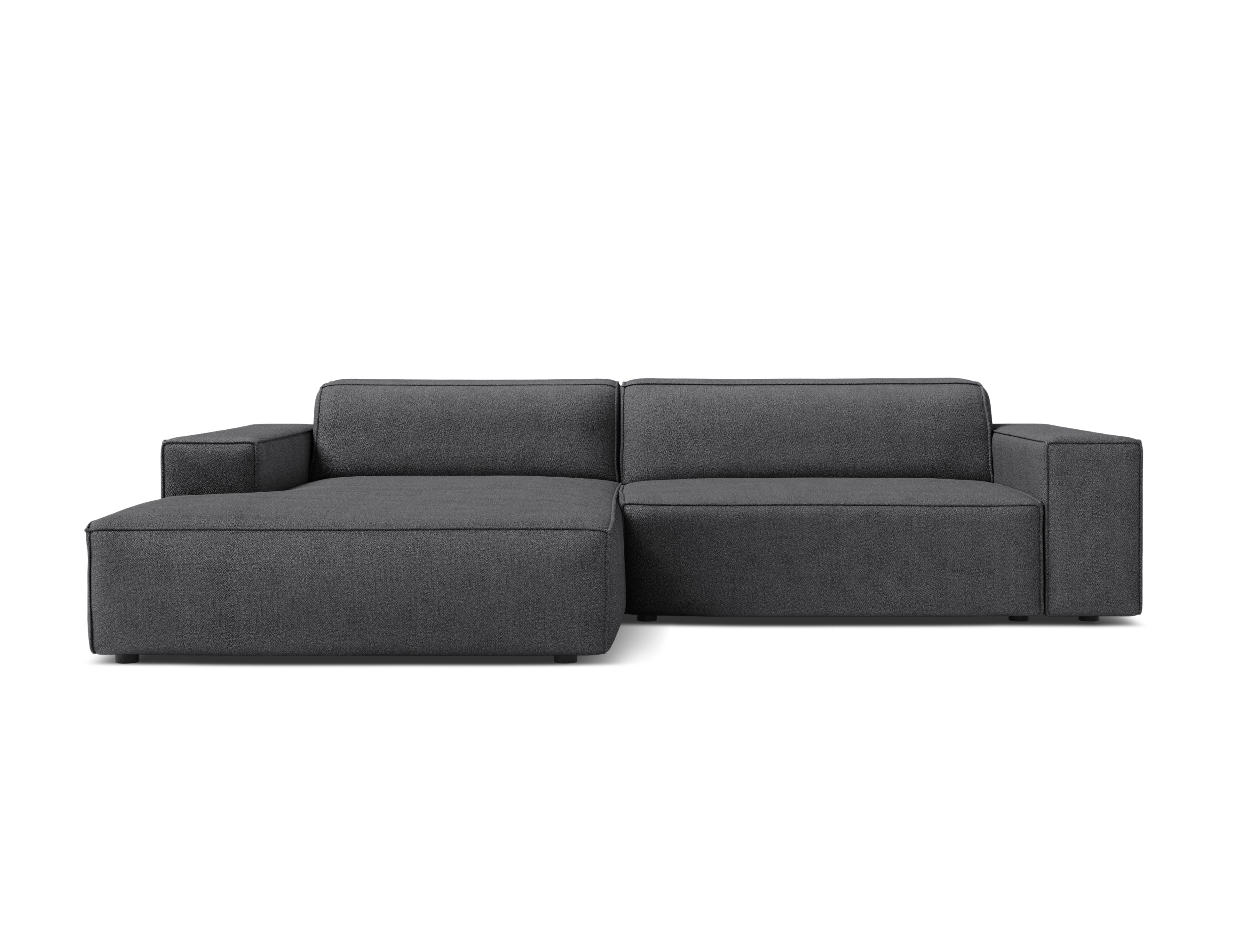 Left-facing 3-seater sofa JODIE in gray boucle