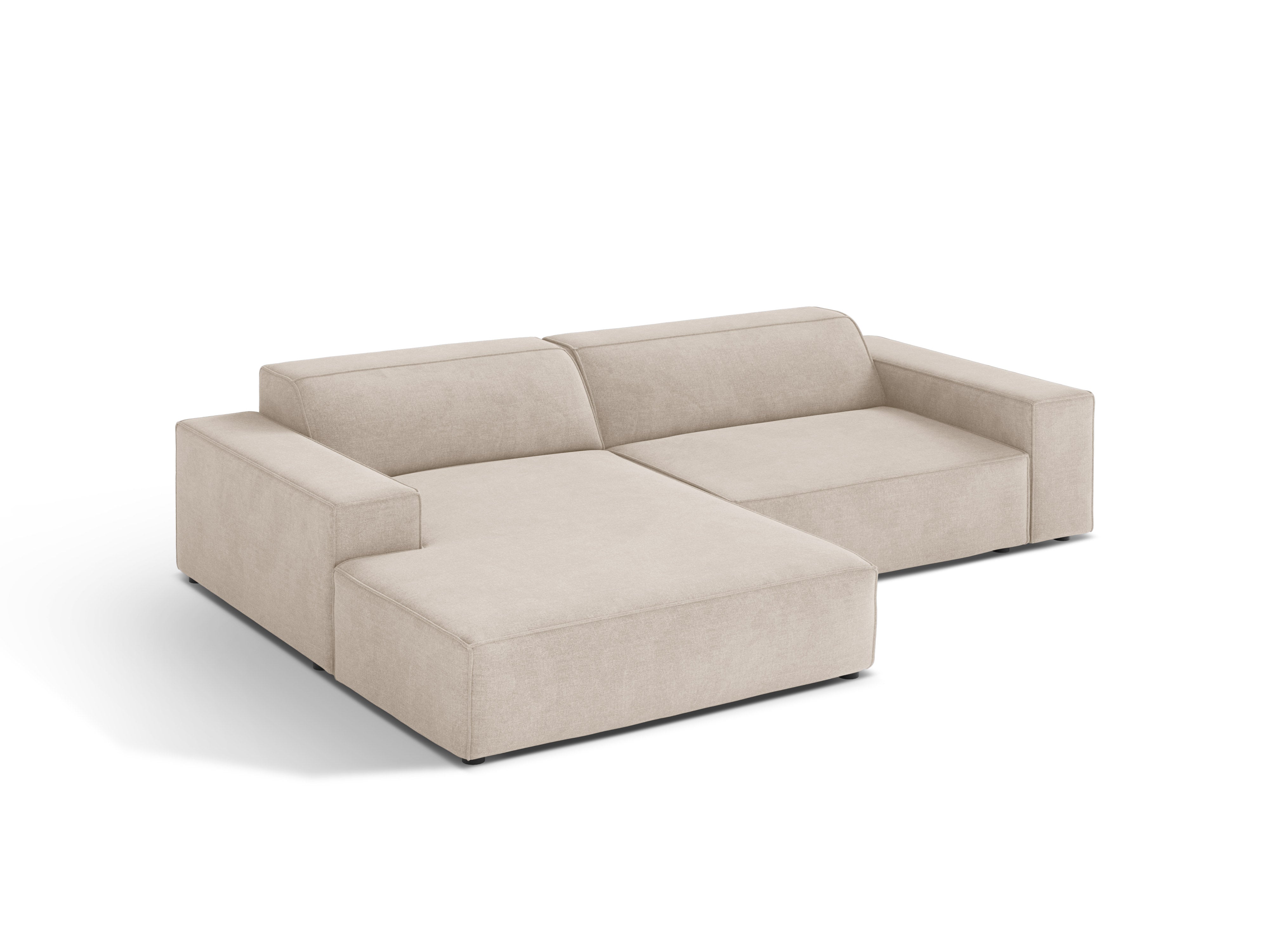 Left-facing 3-seater sofa JODIE in beige tweed