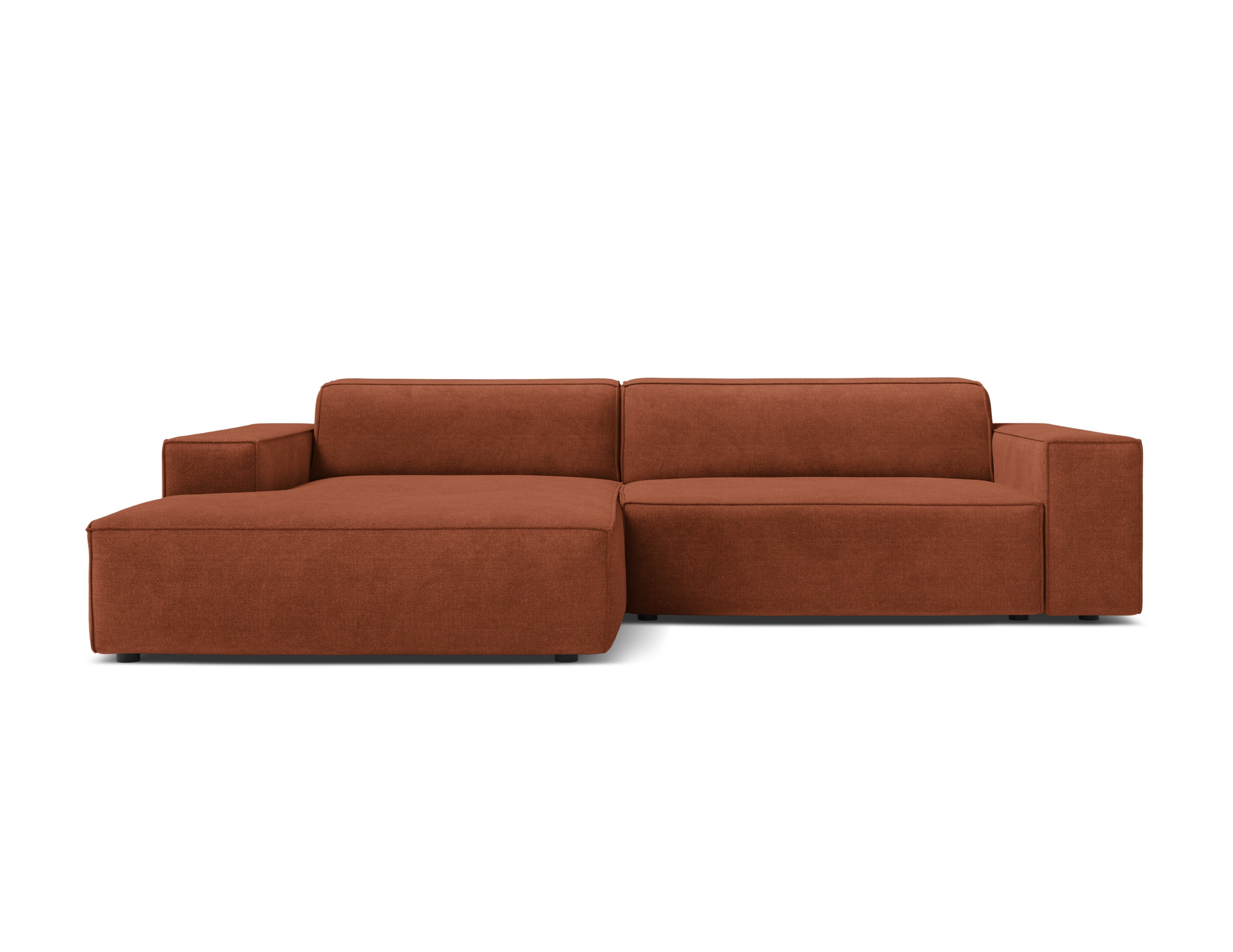 Left-facing 3-seater sofa JODIE in brick tweed