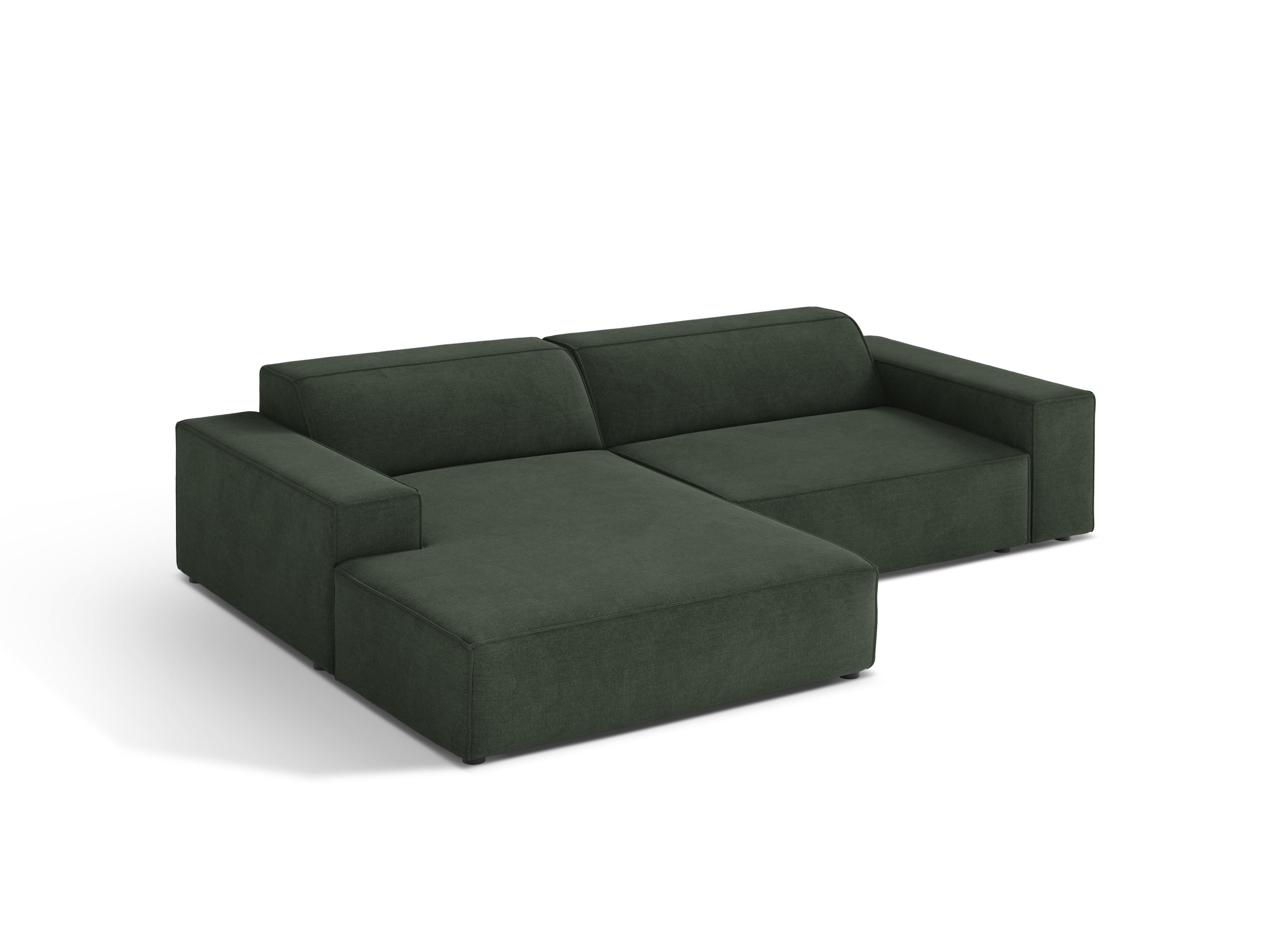 Left-facing 3-seater sofa JODIE in green tweed