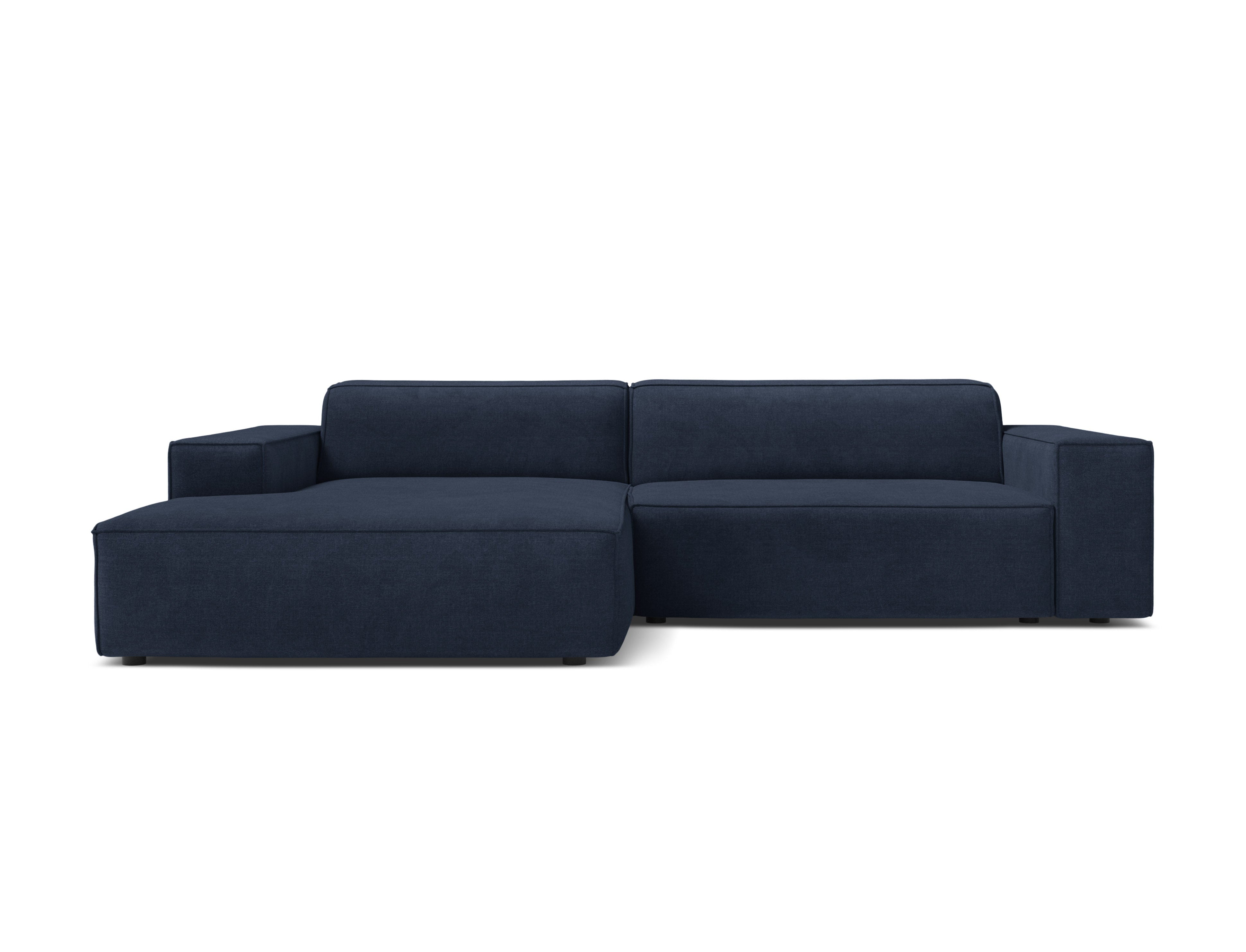 Left-facing 3-seater sofa JODIE in navy tweed