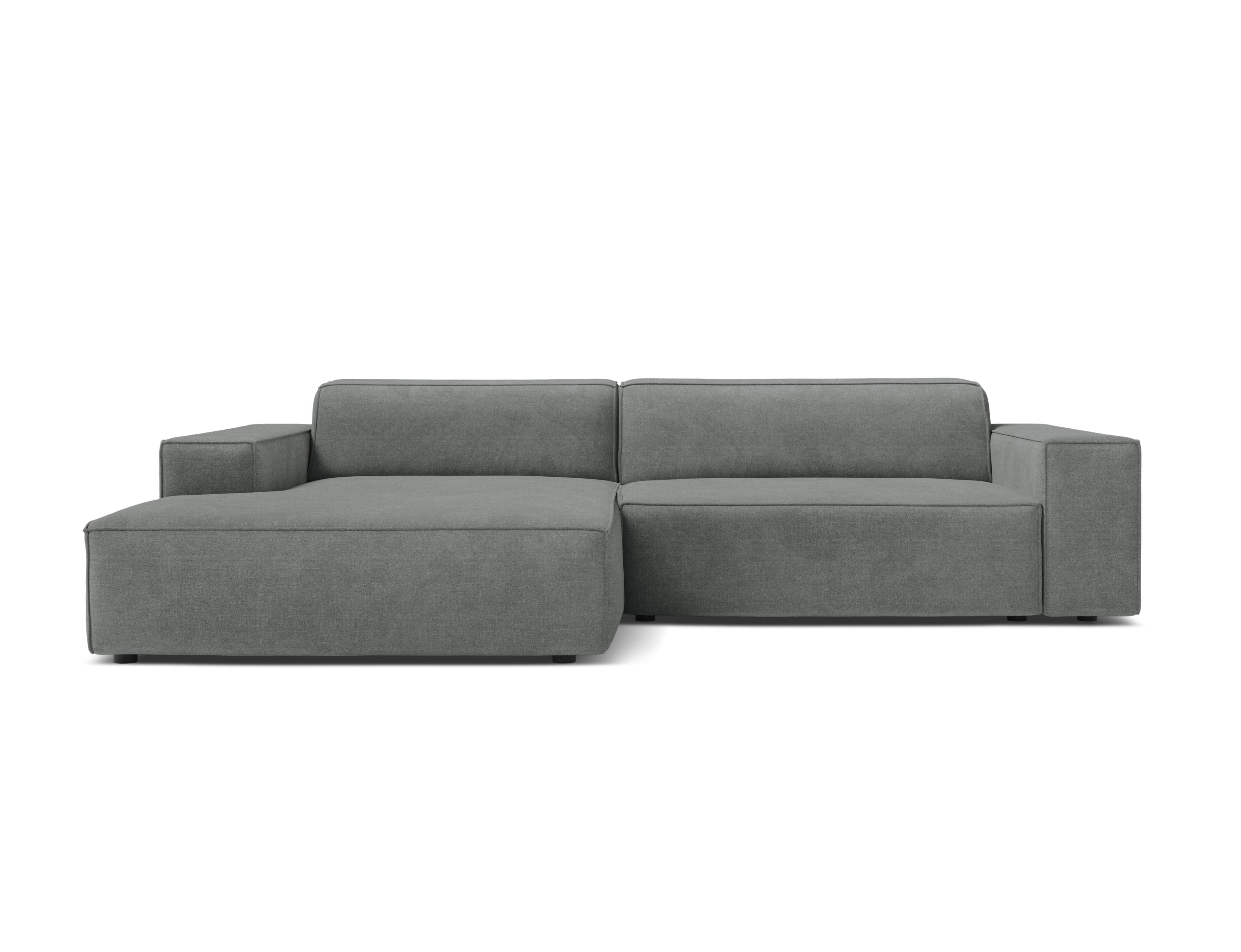 Left-facing 3-seater sofa JODIE in gray tweed