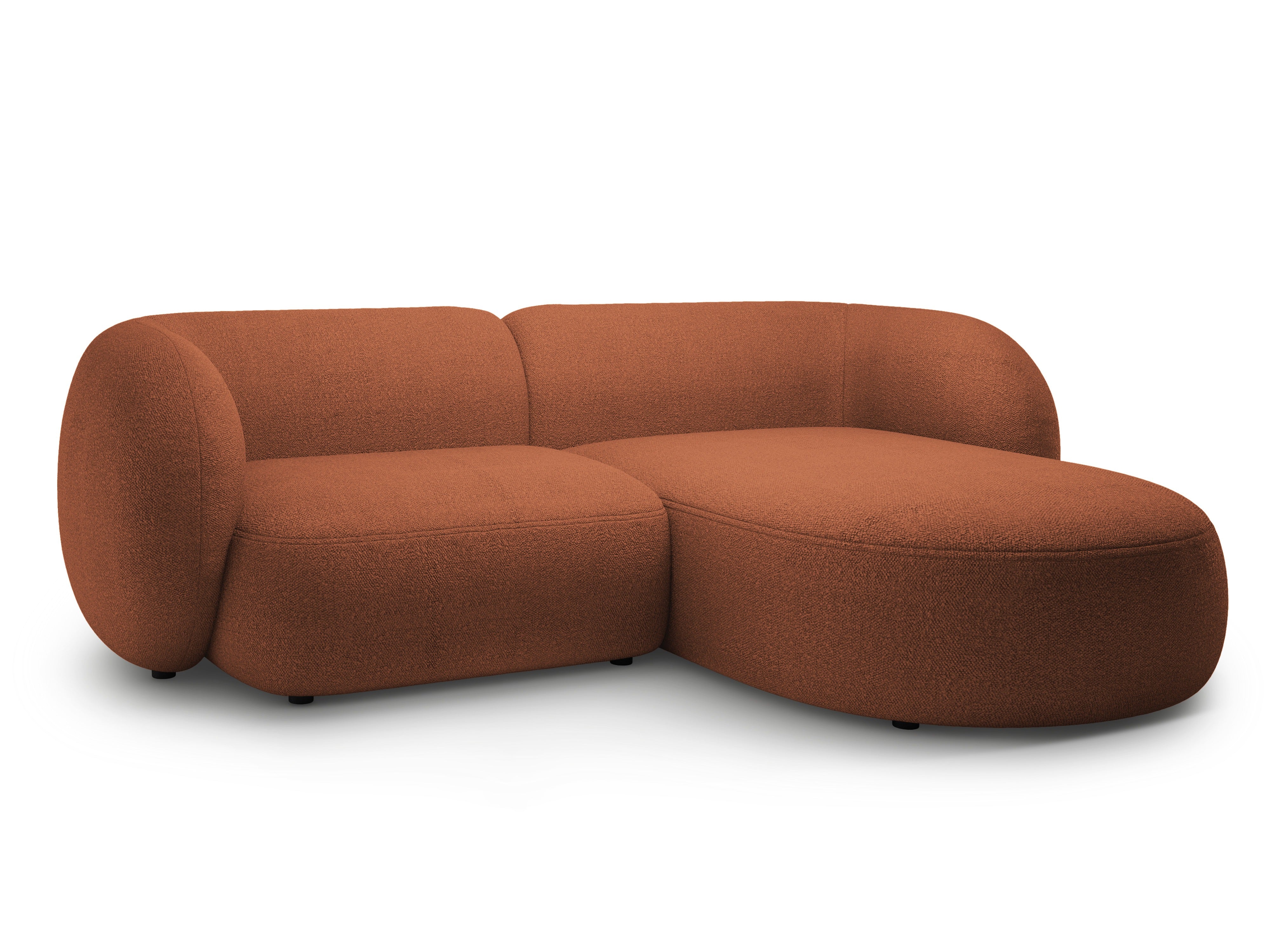 Narożnik prawostronny 2-osobowy KATE terracotta boucle