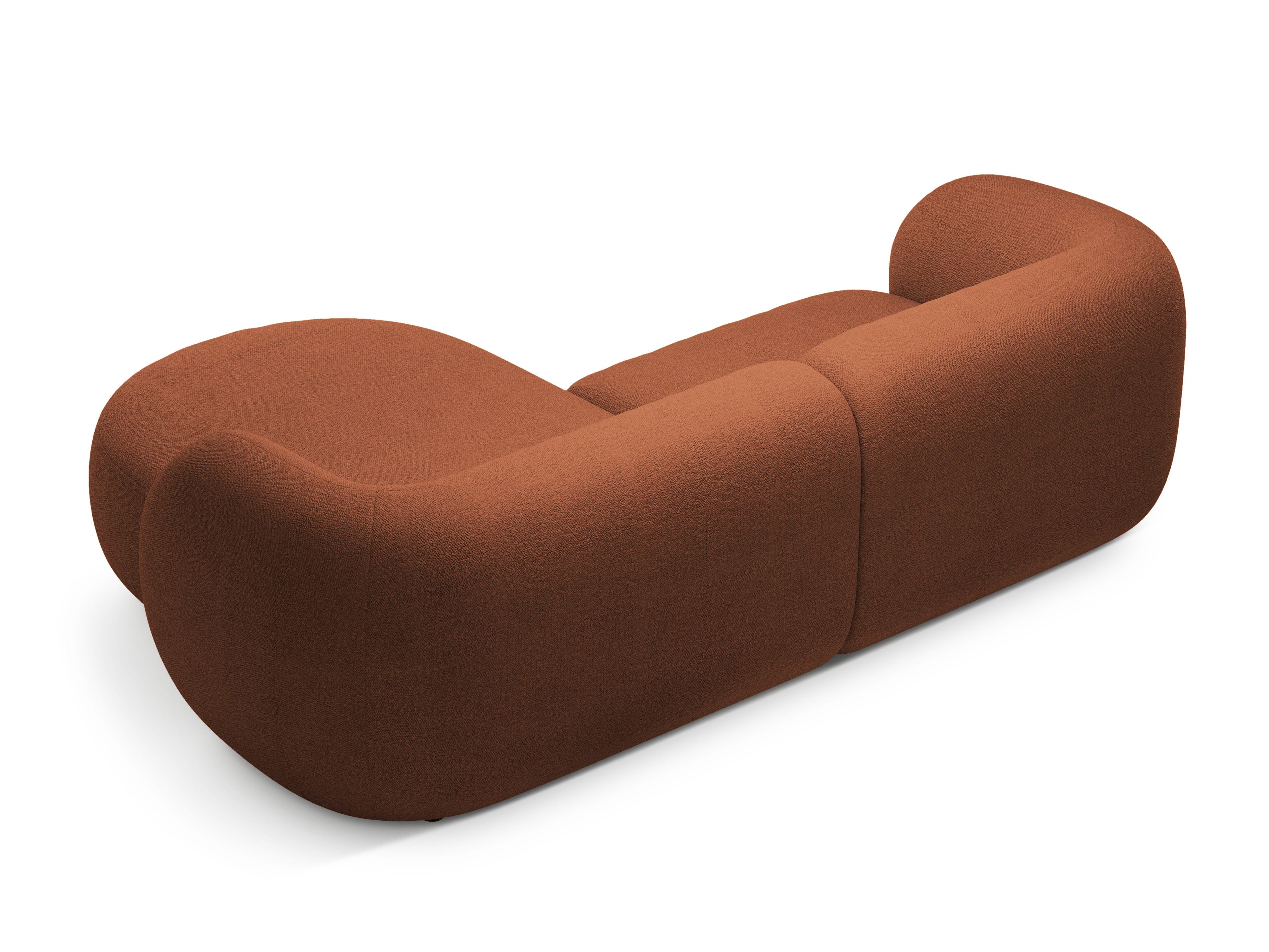 Narożnik prawostronny 2-osobowy KATE terracotta boucle