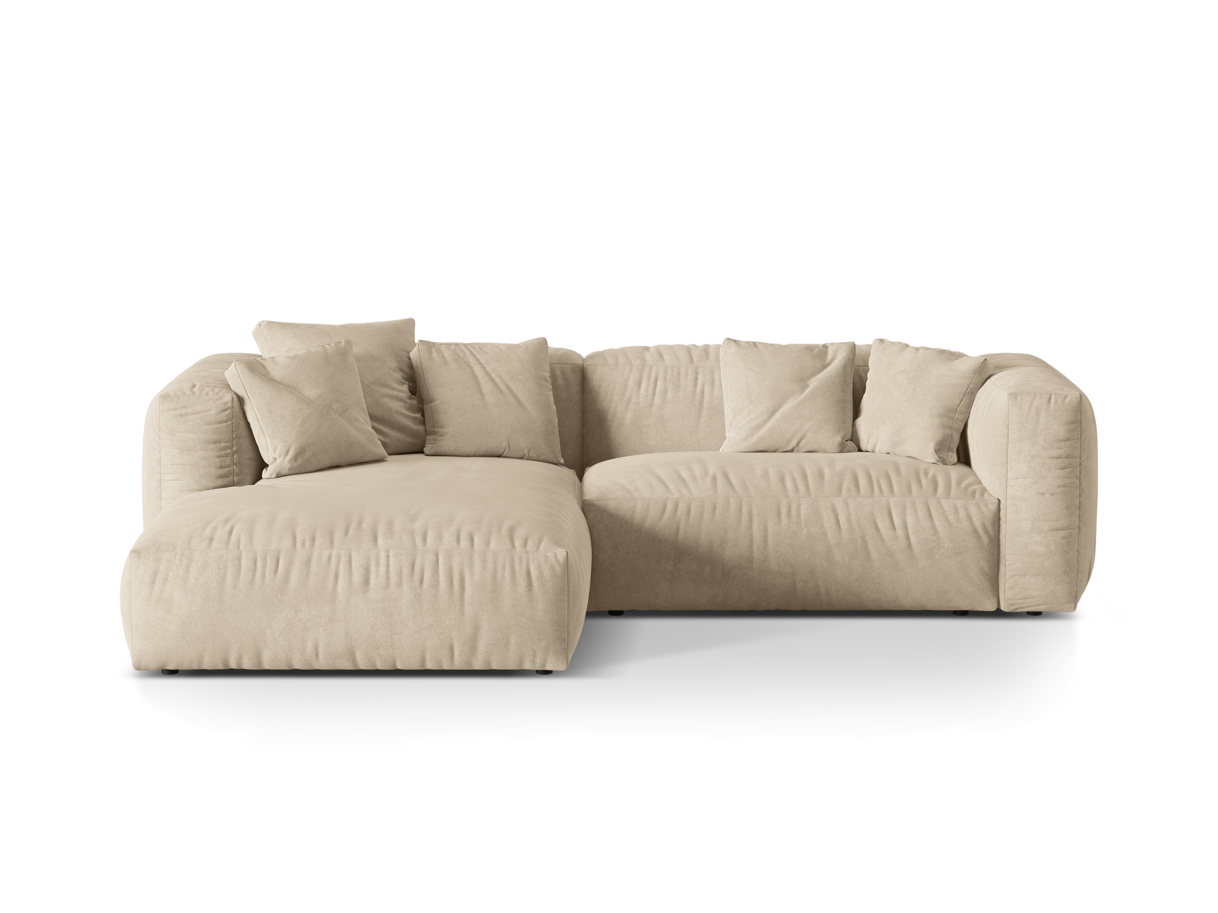 2-Sitzer-Samt-Ecke Martin Light Beige