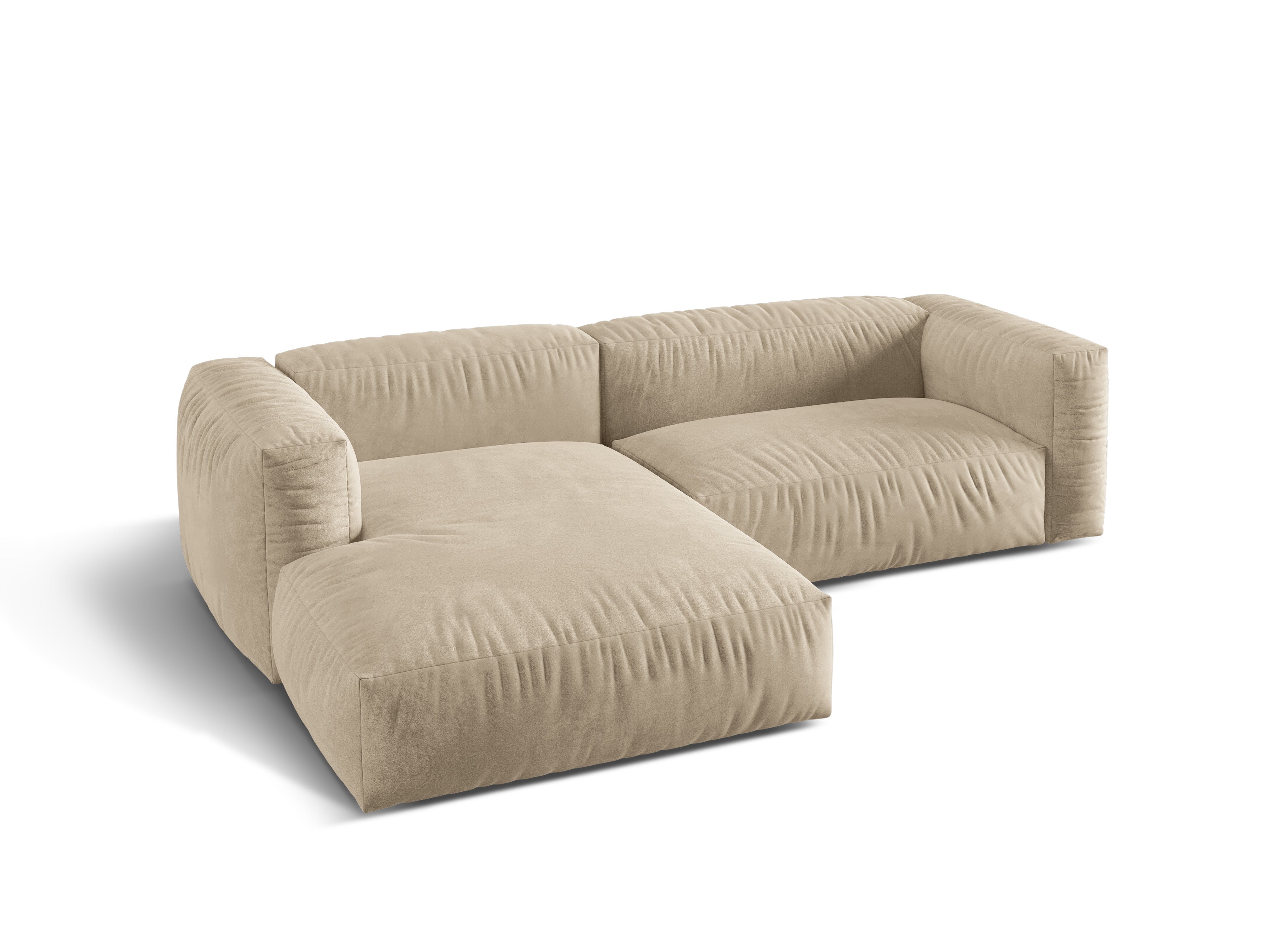 2-Sitzer-Samt-Ecke Martin Light Beige