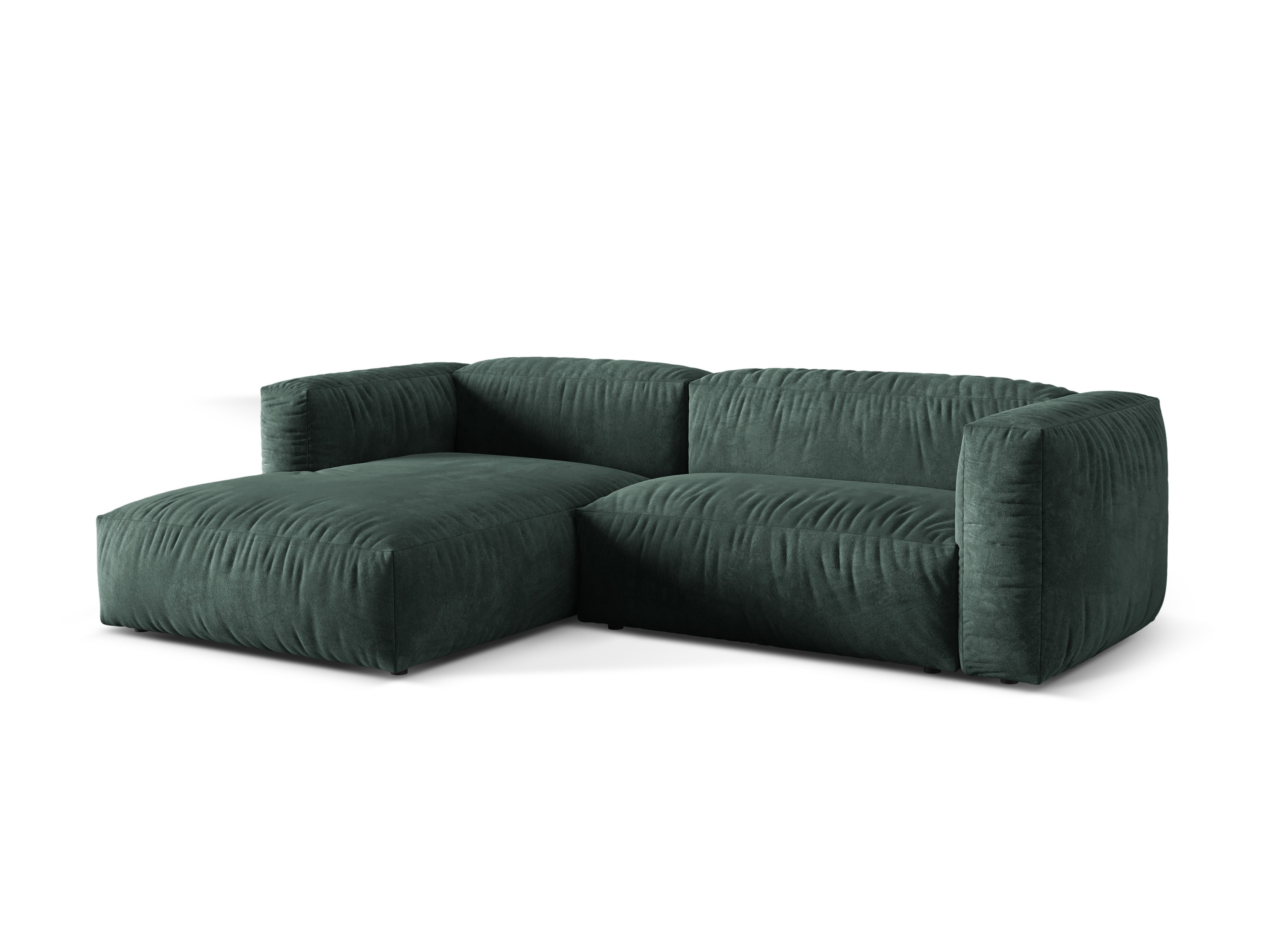 Left-handed 2-seater velvet Martin Petrol