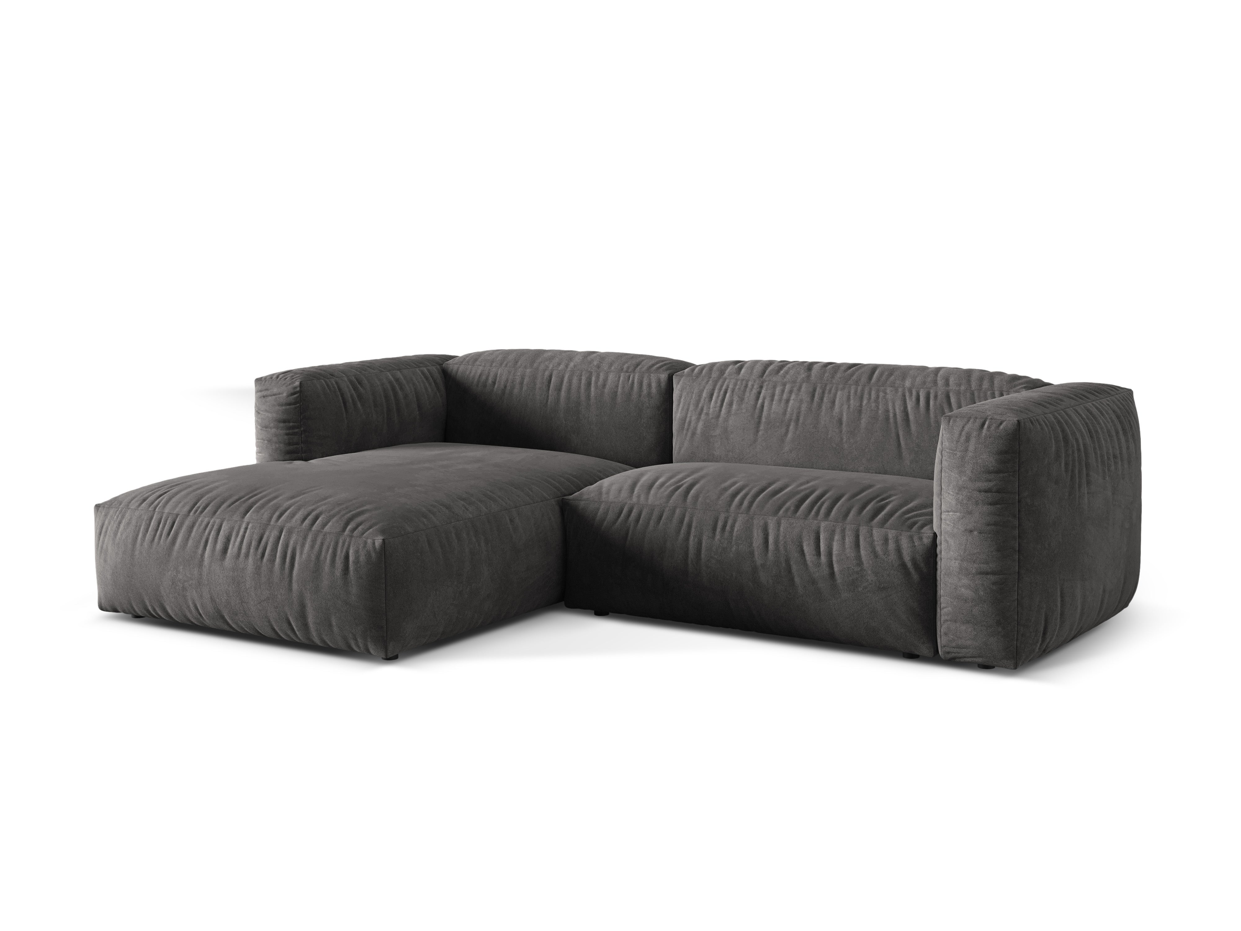 Left-handed 2-seater velvet Martin Gray