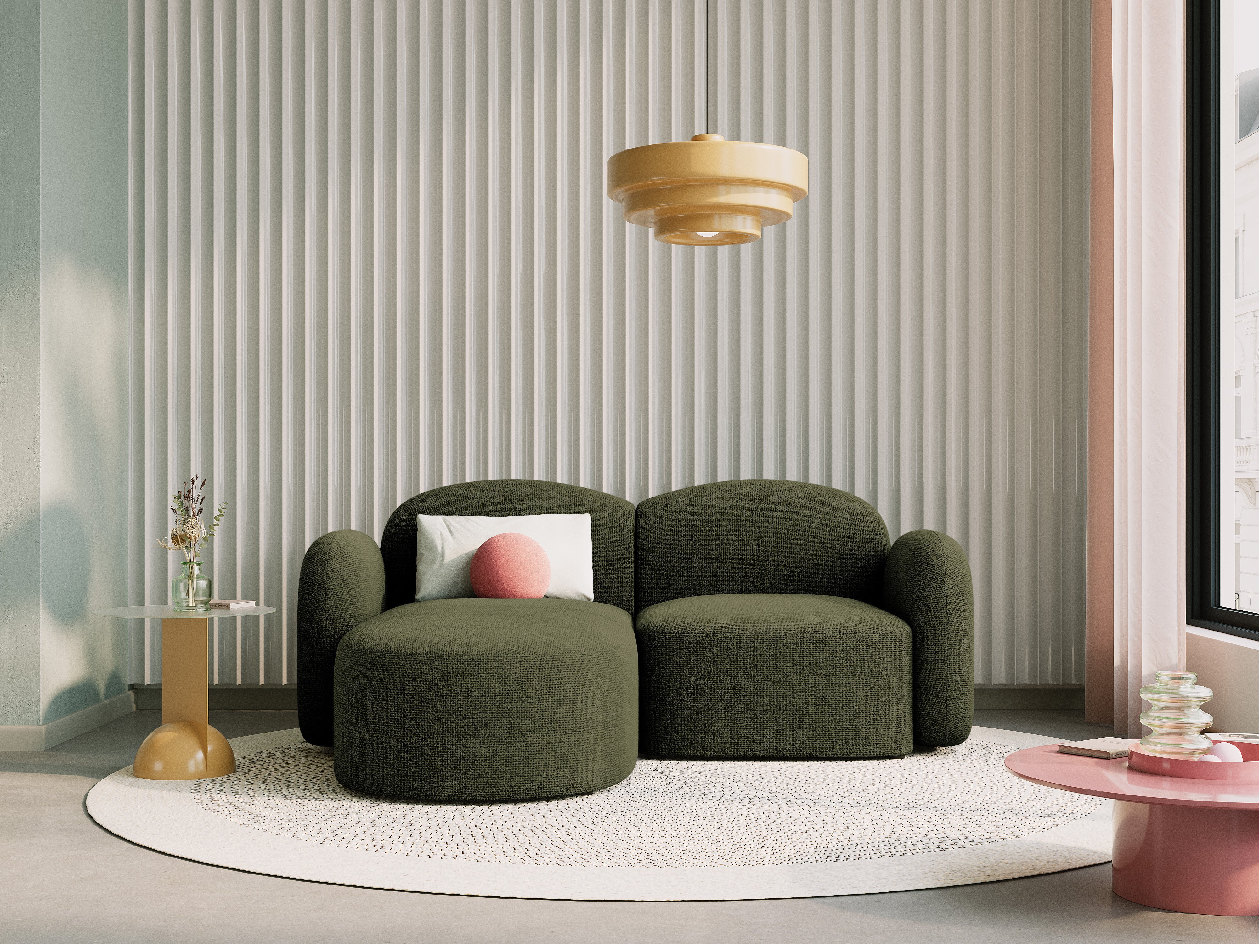 Narożnik lewostronny 3-osobowy BLAIR szenil zielony melanż Micadoni Eye on Design