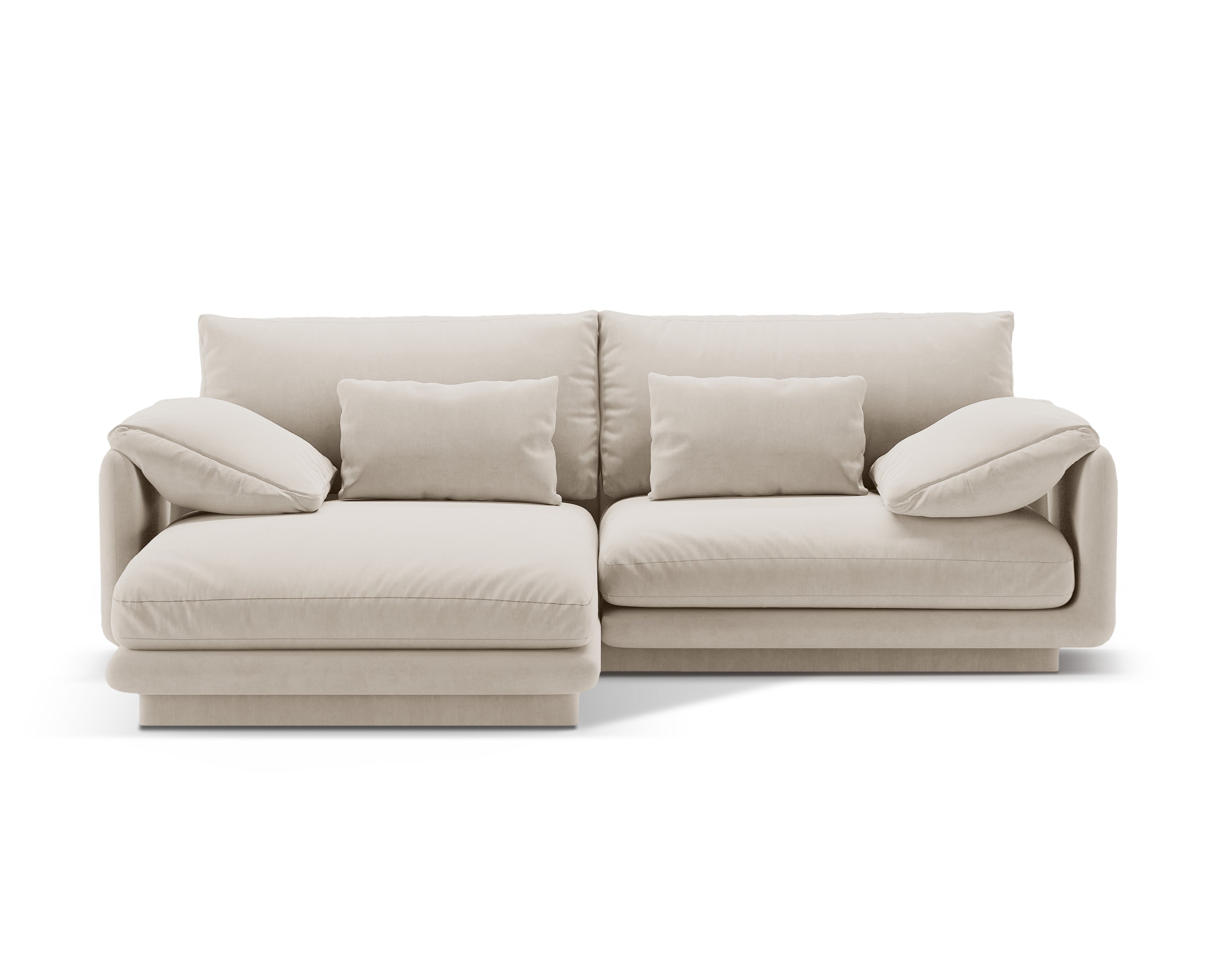 Torino ecru velvet velvet 3-person left