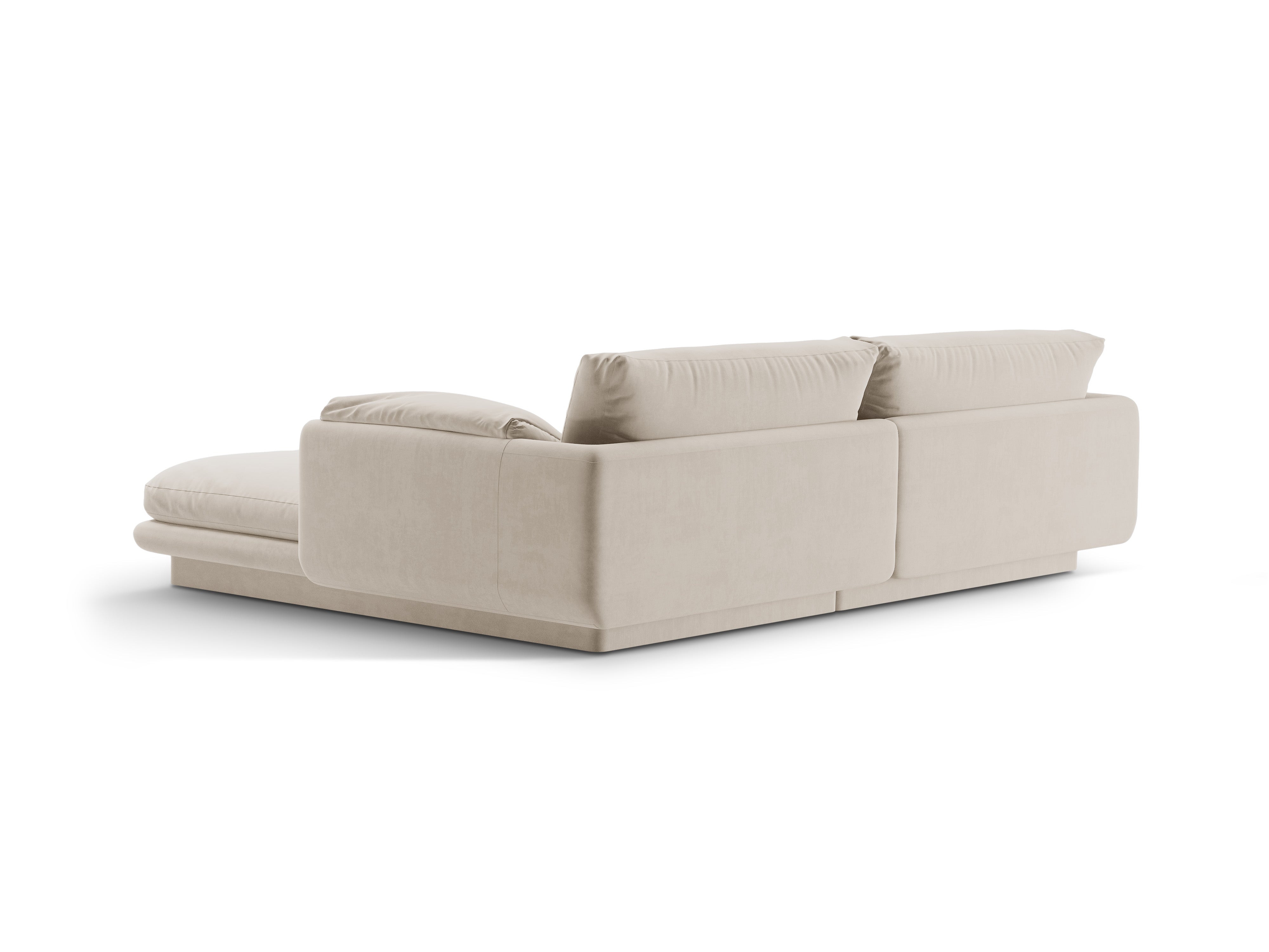 Torino ecru velvet velvet 3-person left