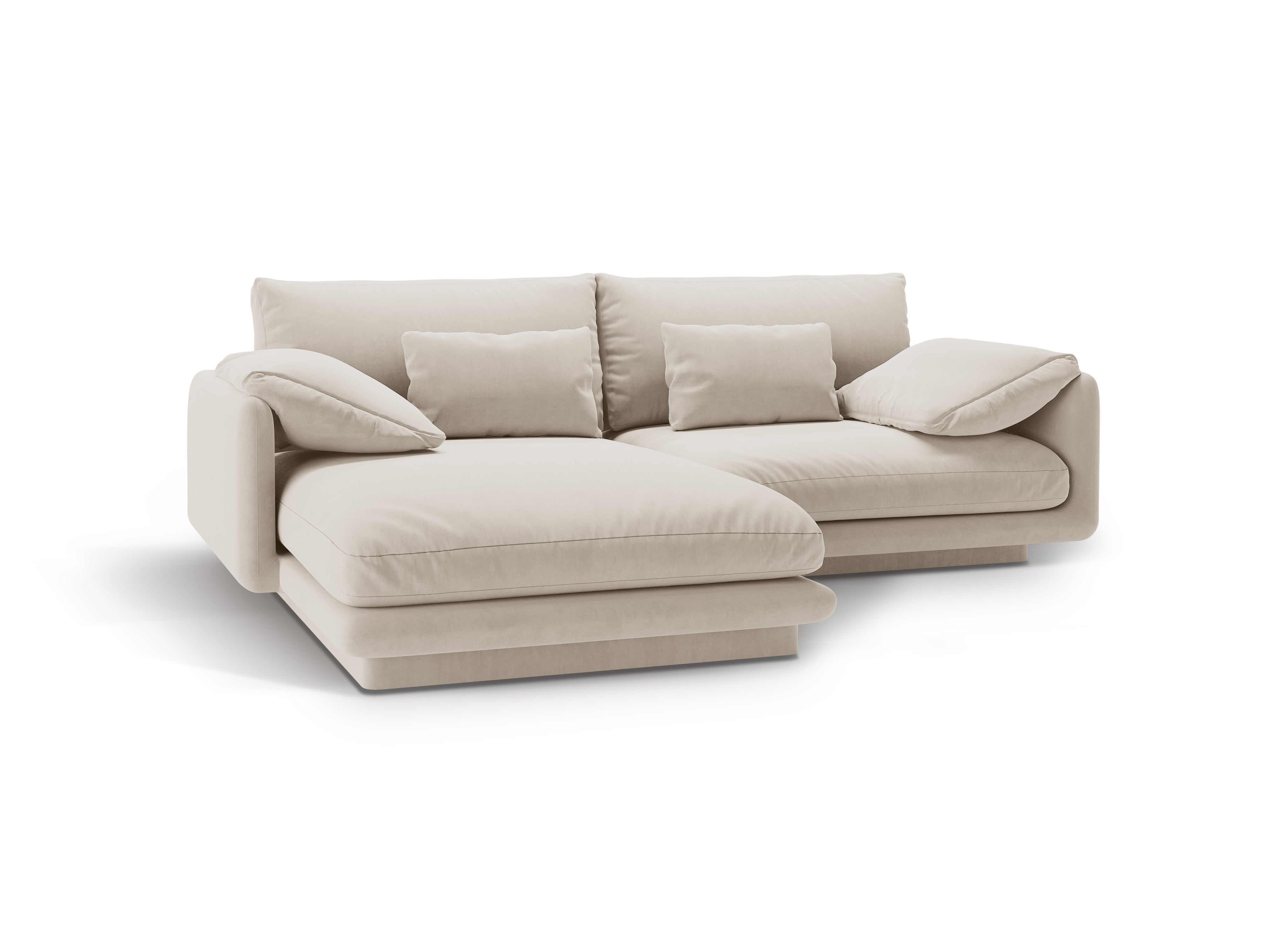Torino ecru velvet velvet 3-person left