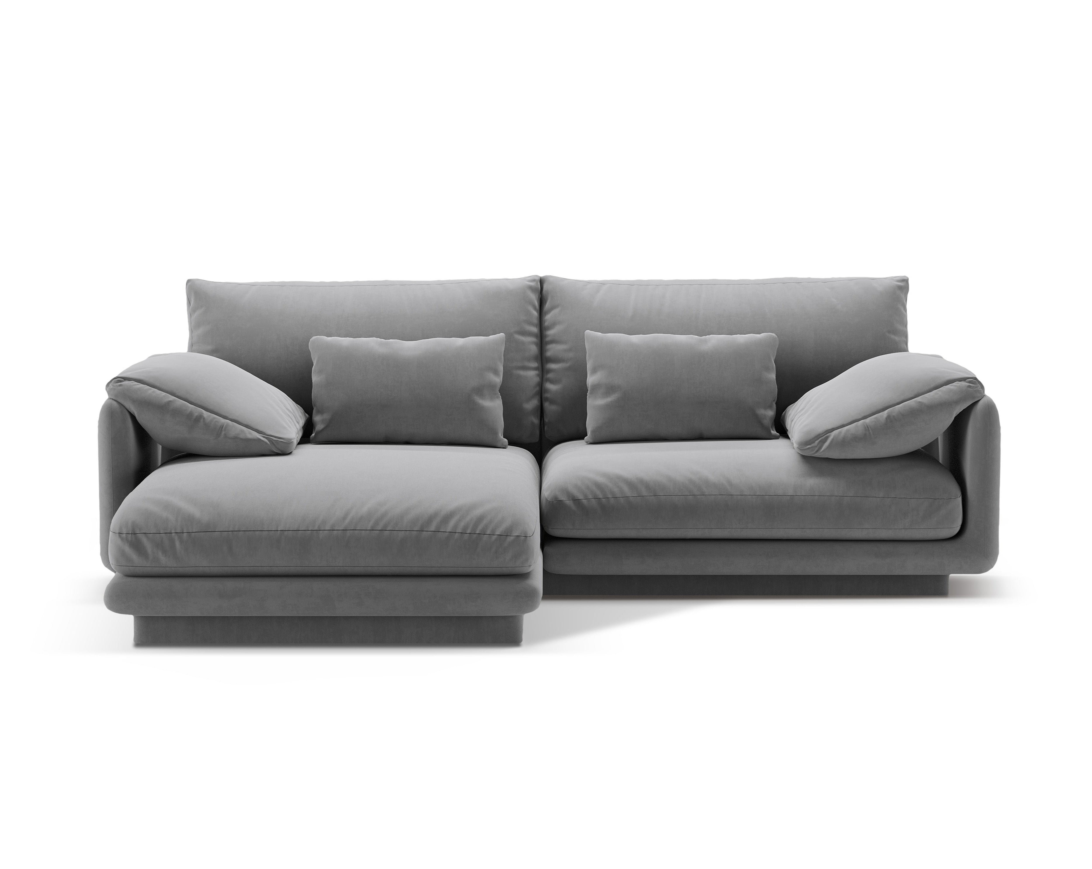 Velvet corner 3-person left-sided Torino light gray