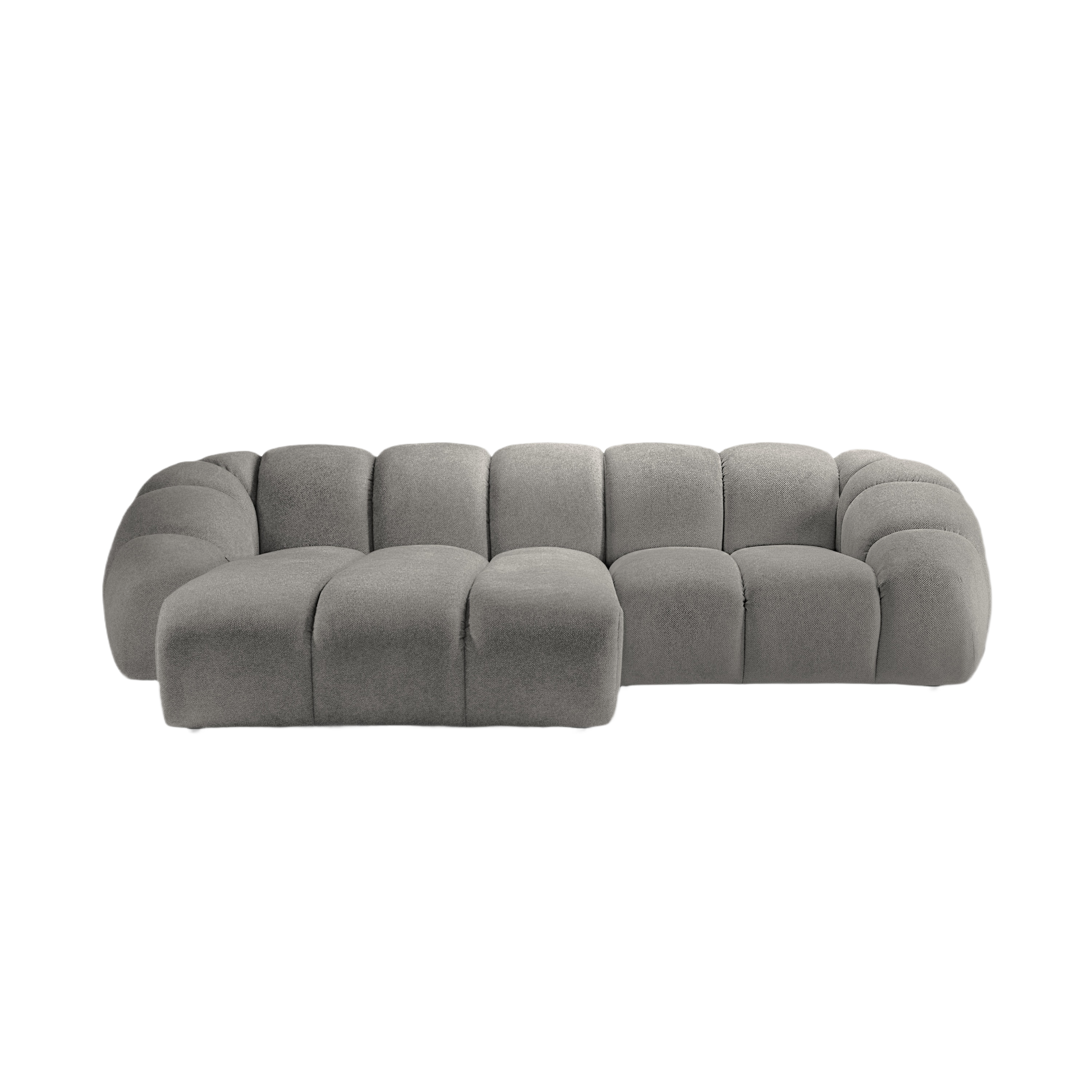 3-sitziger linker Ecksofa DIANA hellgraues Chenille