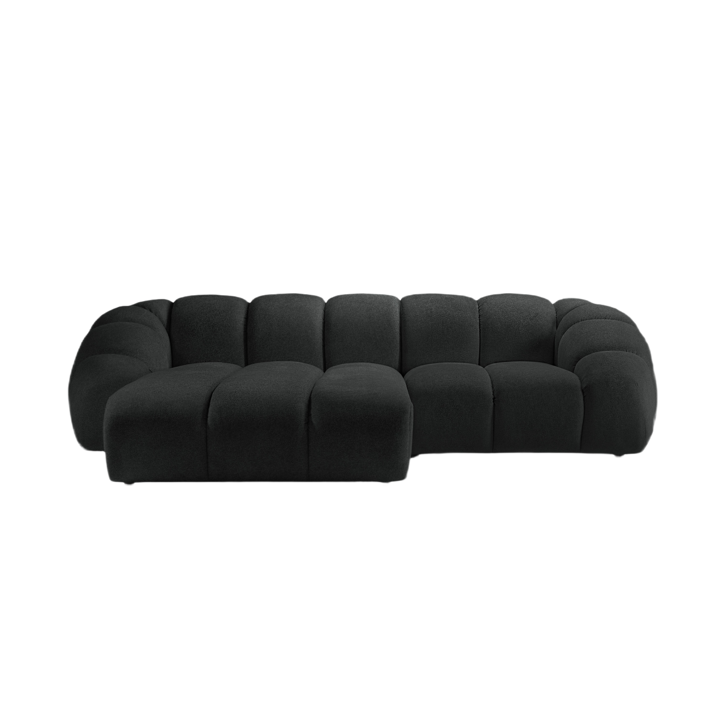 Left-facing 3-seater corner sofa DIANA in anthracite chenille
