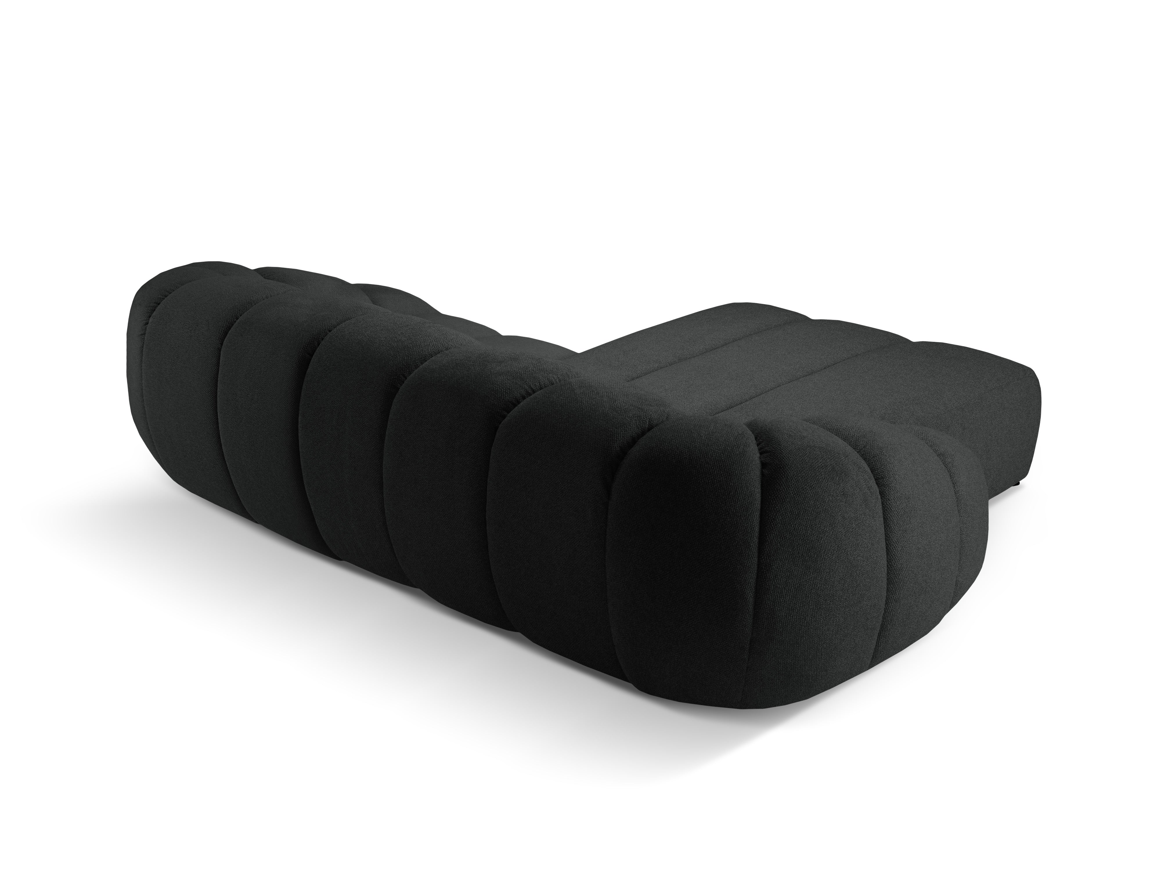 Left-facing 3-seater corner sofa DIANA in anthracite chenille
