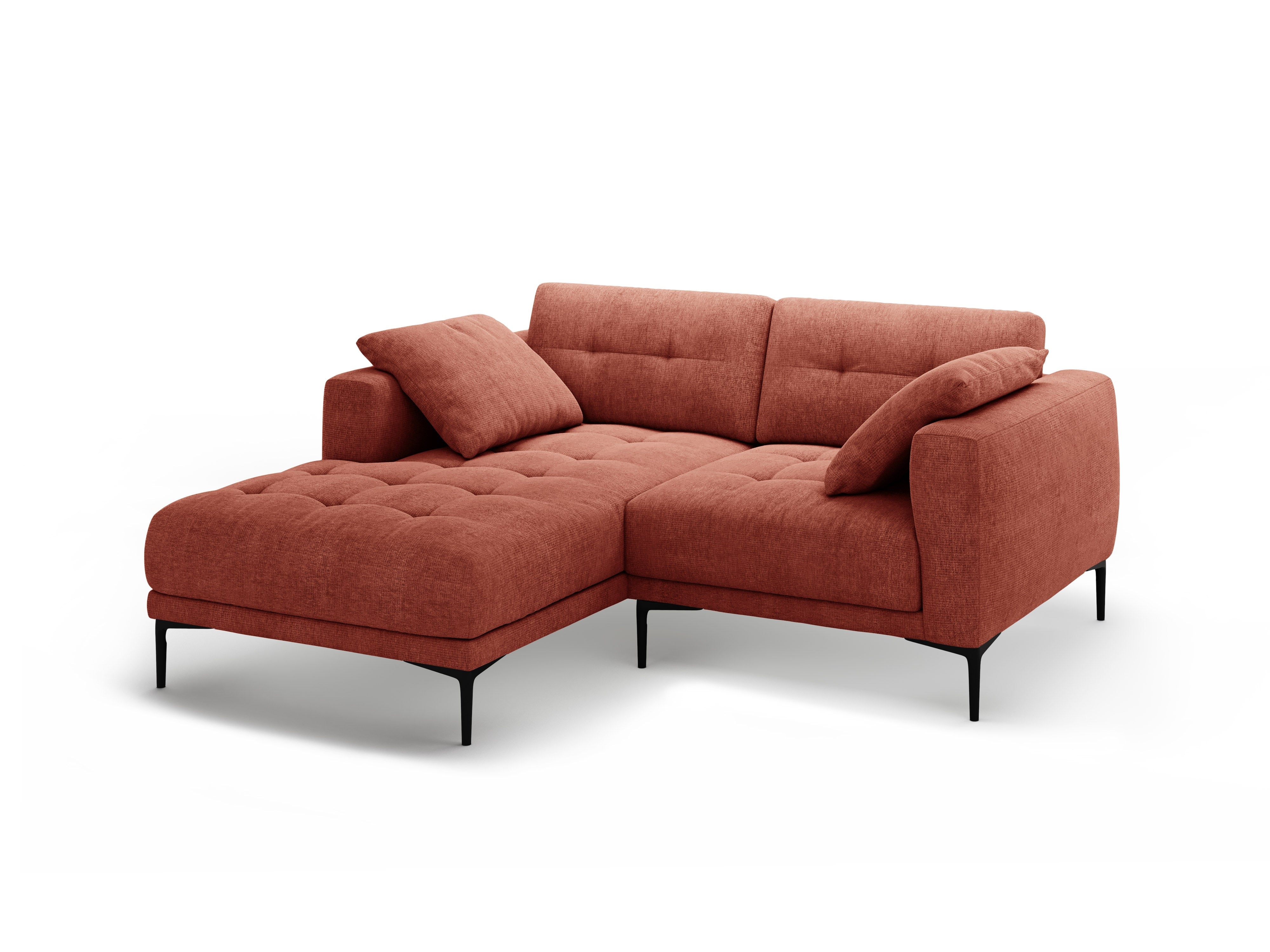 Left-facing corner sofa BEMY coral chenille