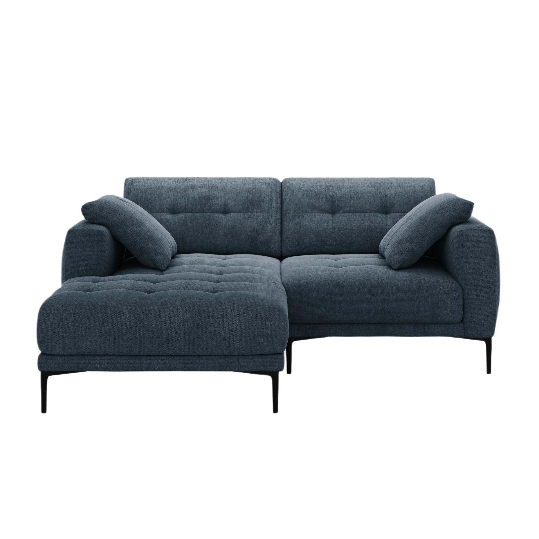 Ecksofa links BEMY dunkelblaues Chenille