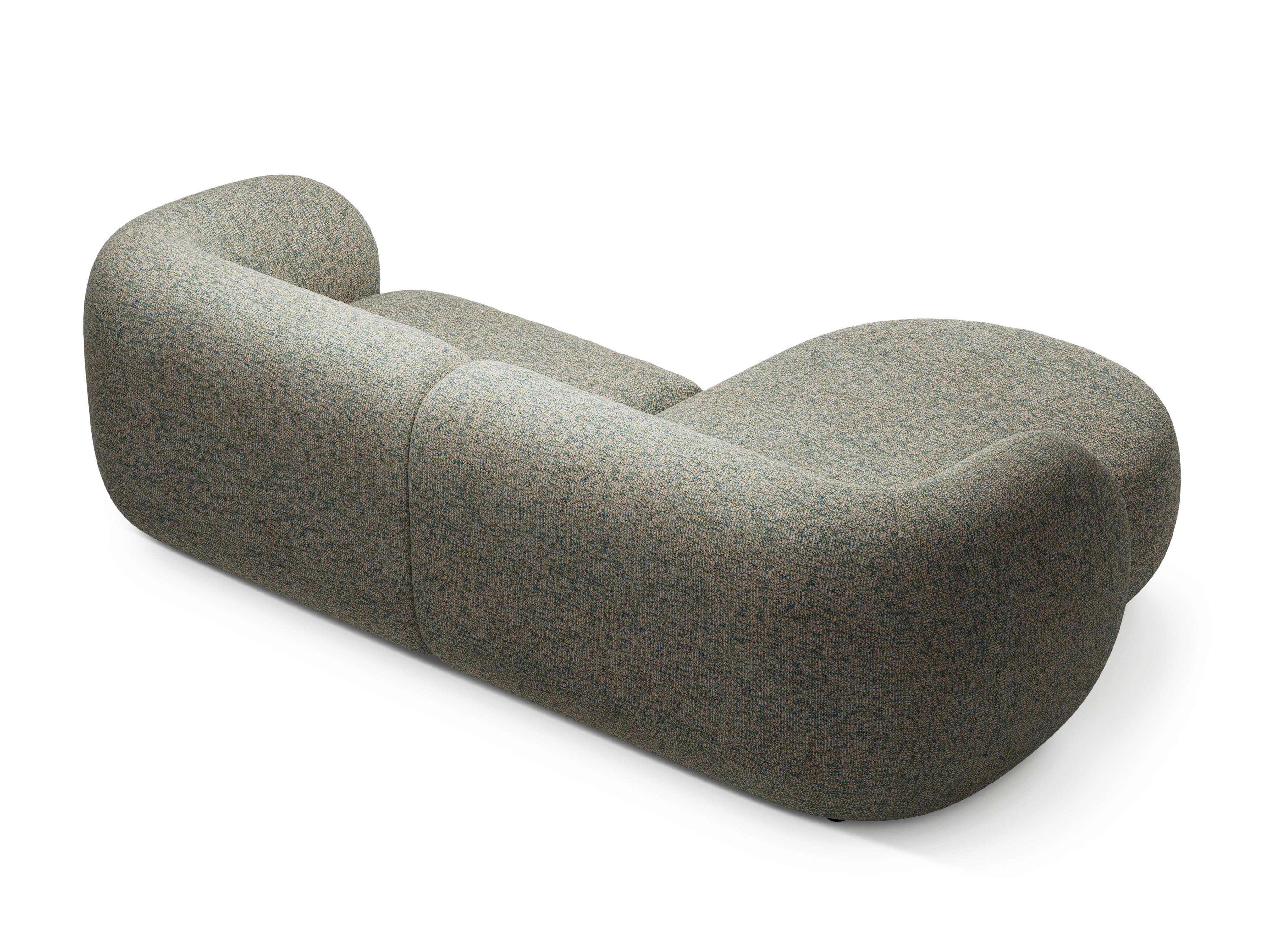 Left-sided 2-seater corner sofa KATE light green mélange
