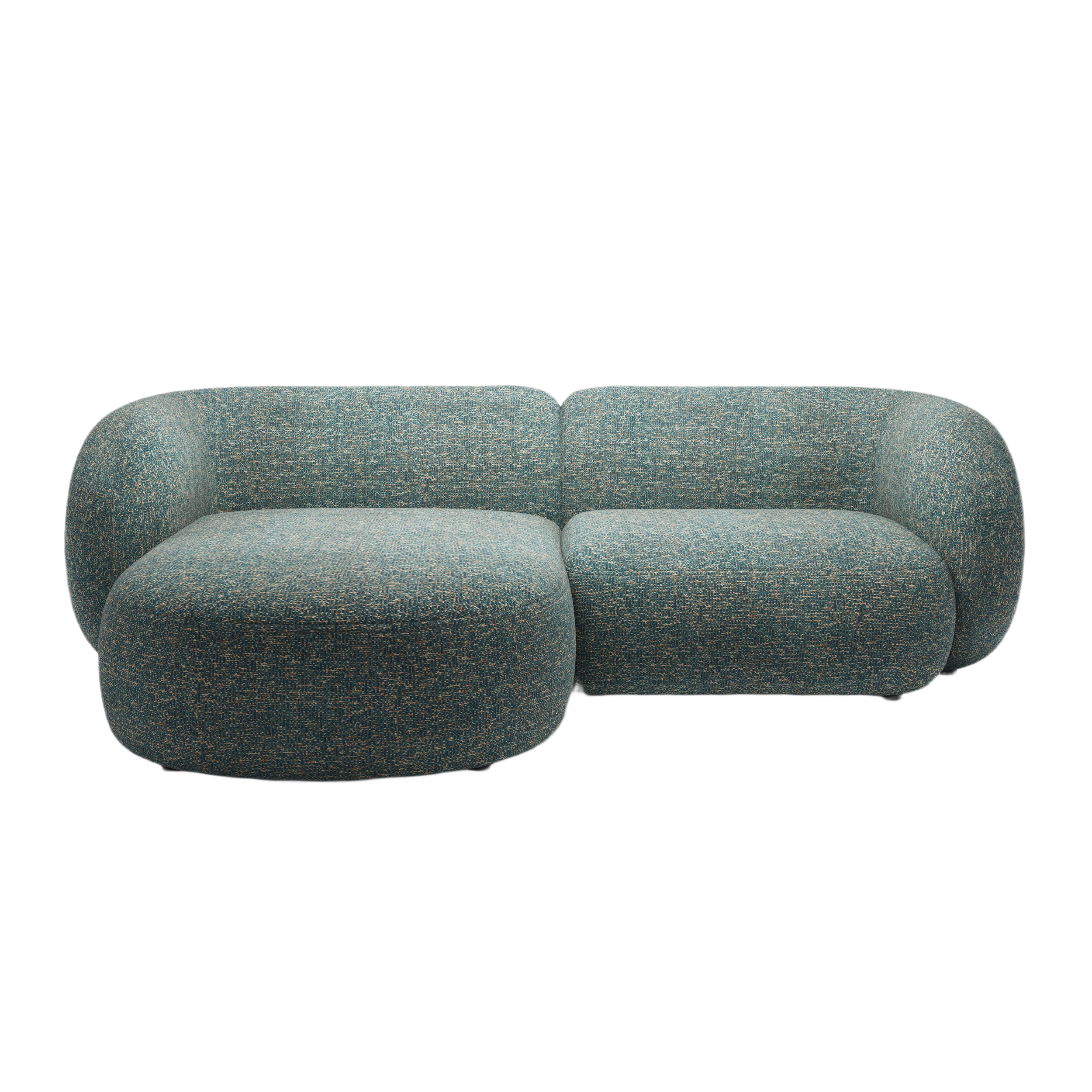 Linksseitiges 2-Sitzer-Sofa KATE in blauer Melange