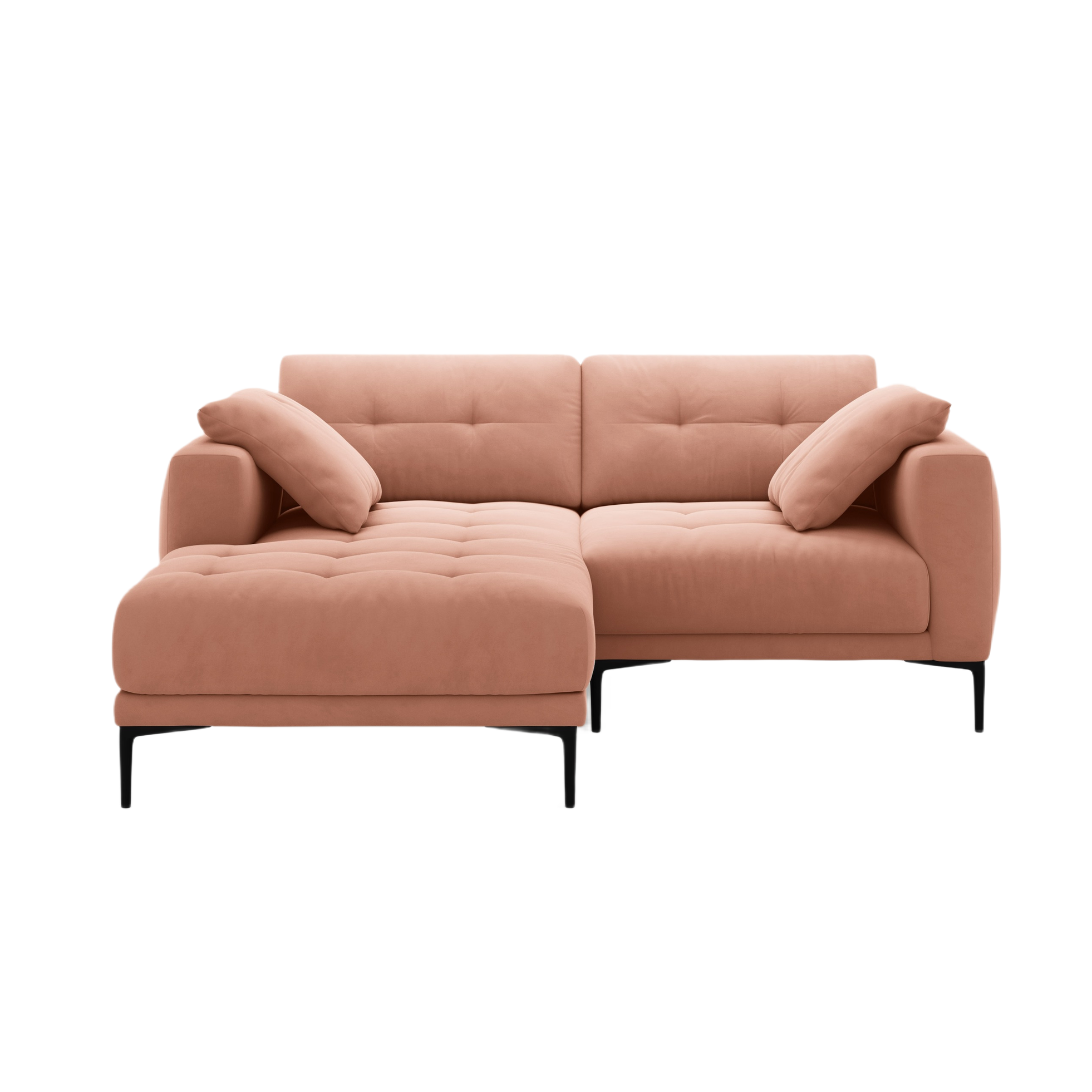 Sofa linkeckig aus Samt BEMY rosa