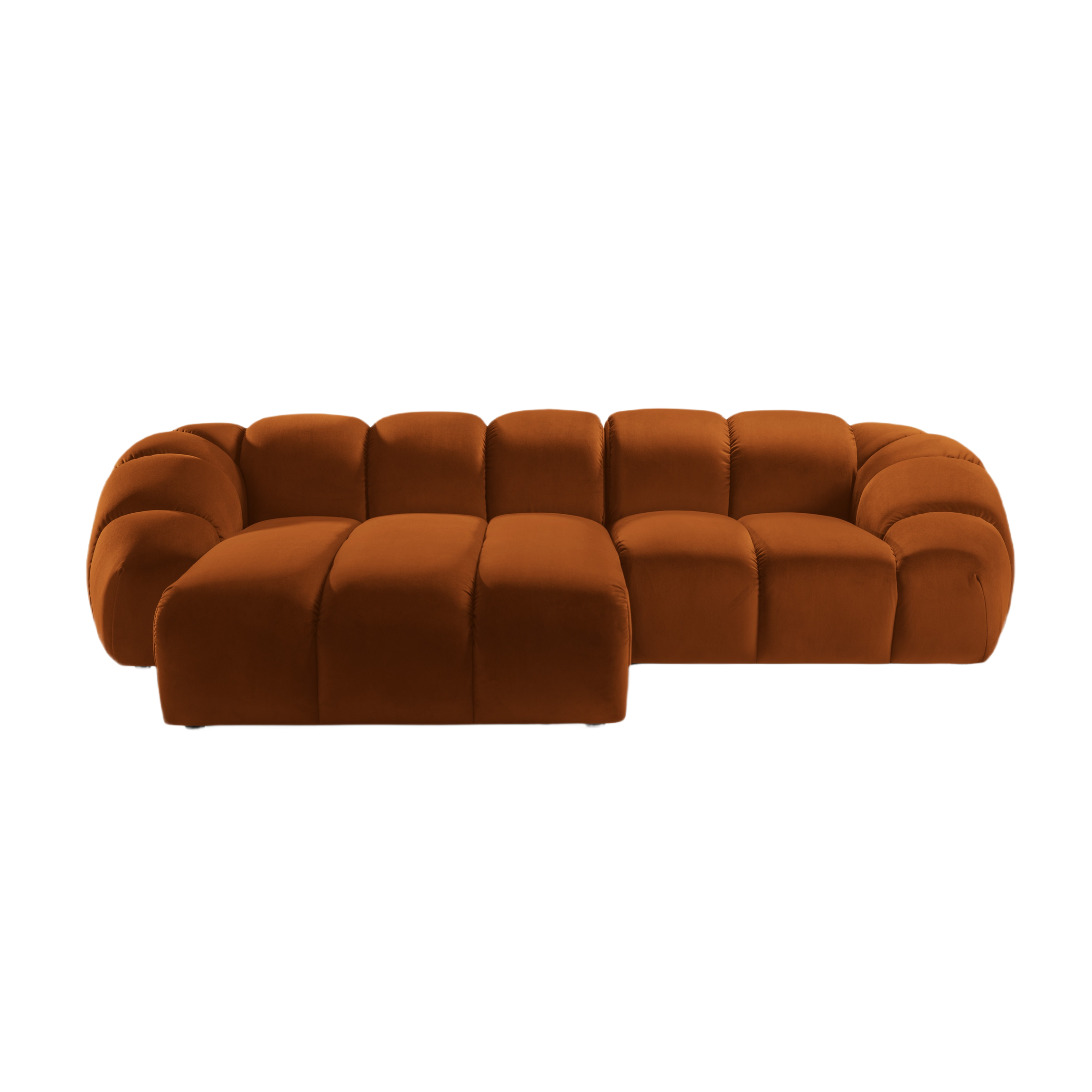 Velvet Linksecke Sofa, "Diana", 3 Sitze, Terrakotta, 294x182x72
In Europa gemacht