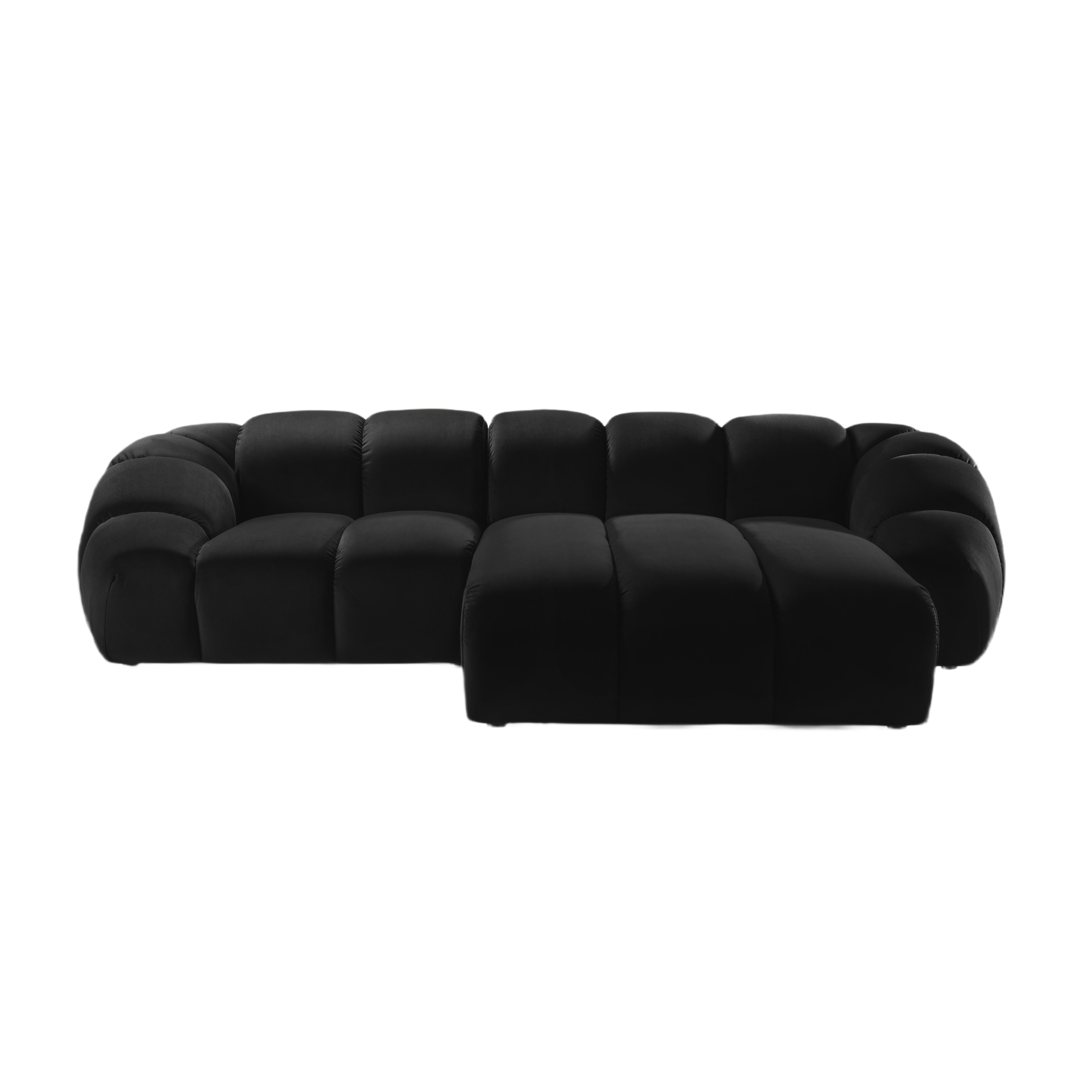 Velvet Right Corner Sofa, "Diana", 3 Sitze, schwarz, 294x182x72
In Europa gemacht