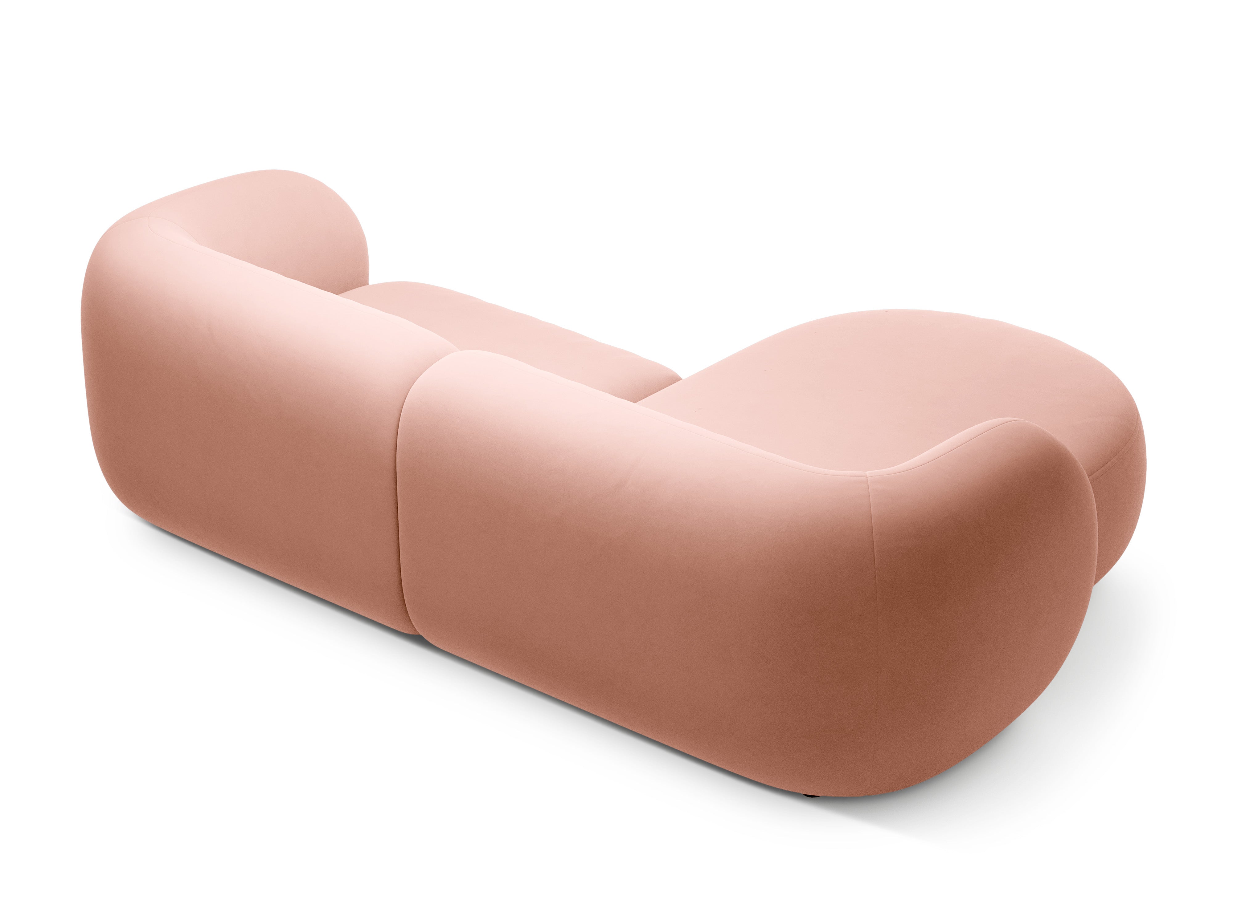 Samt-Ecksofa linksseitig 2-sitzig KATE rosa