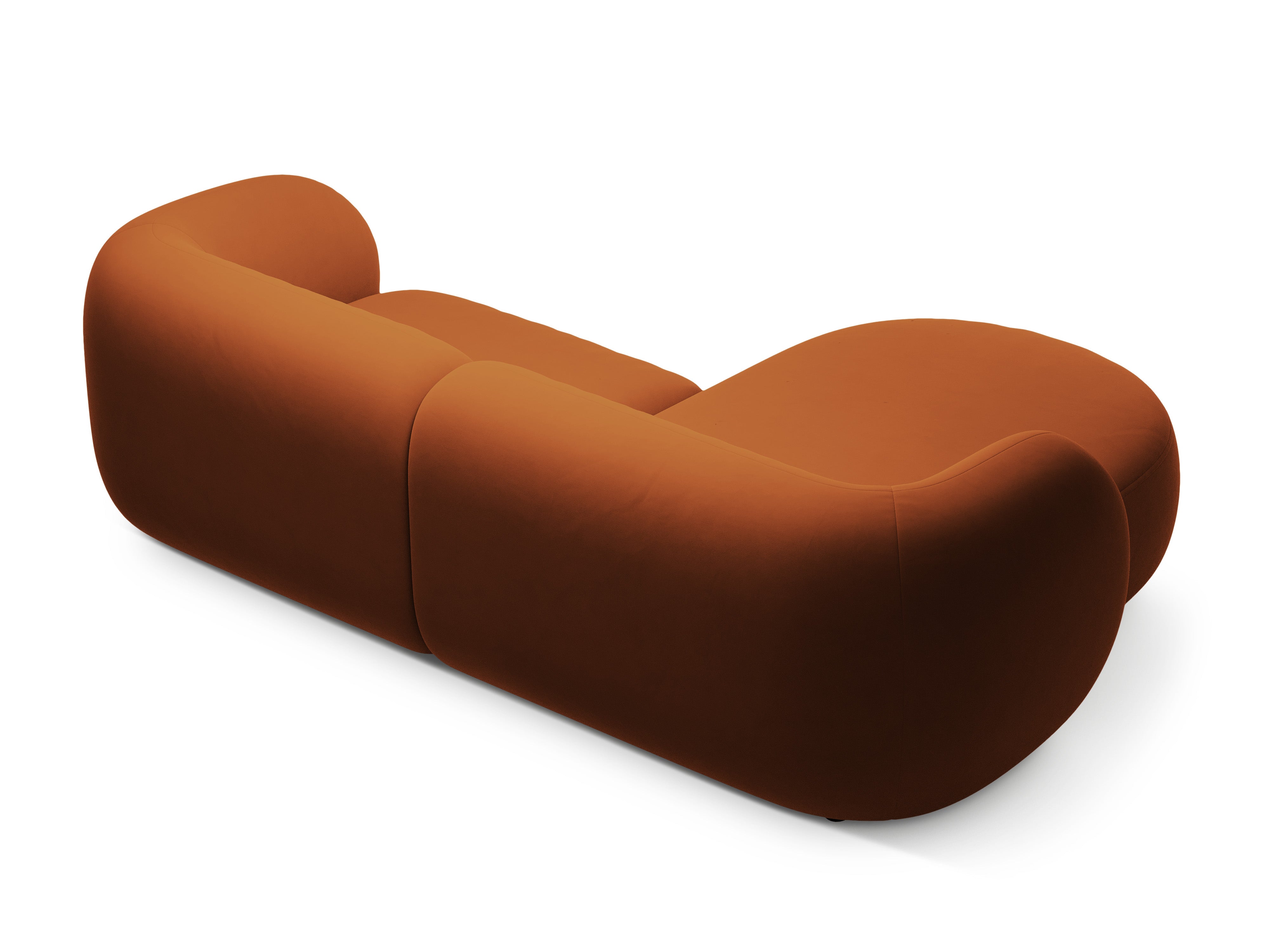 Narożnik aksamitny lewostronny 2-osobowy KATE terracotta