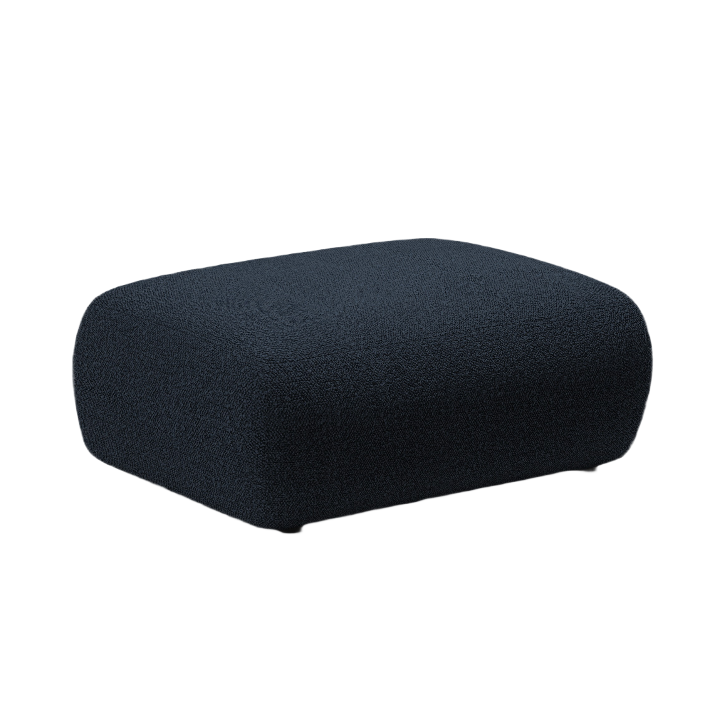 Rechteckiger Pouf KATE in blauer Boucle
