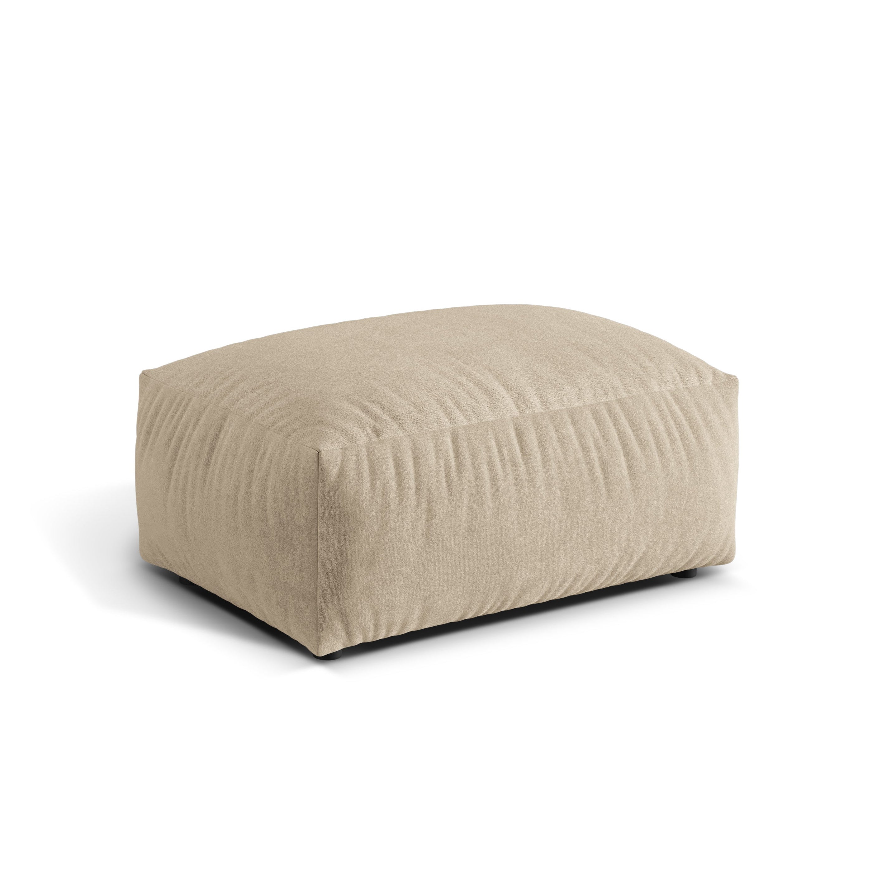 Velvet pouf Martin light beige