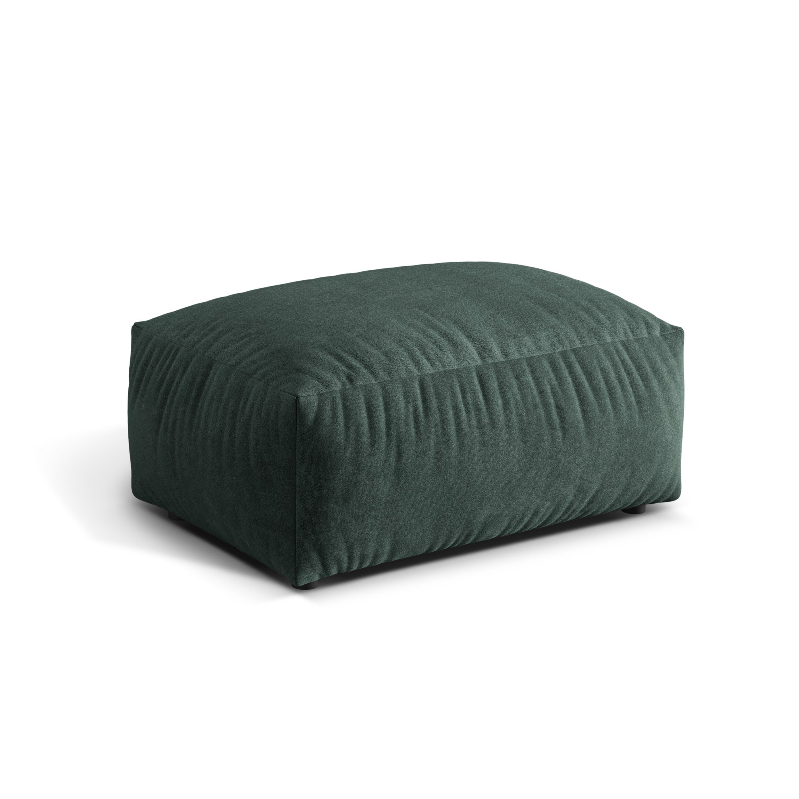 Martin Petrol velvet pouf