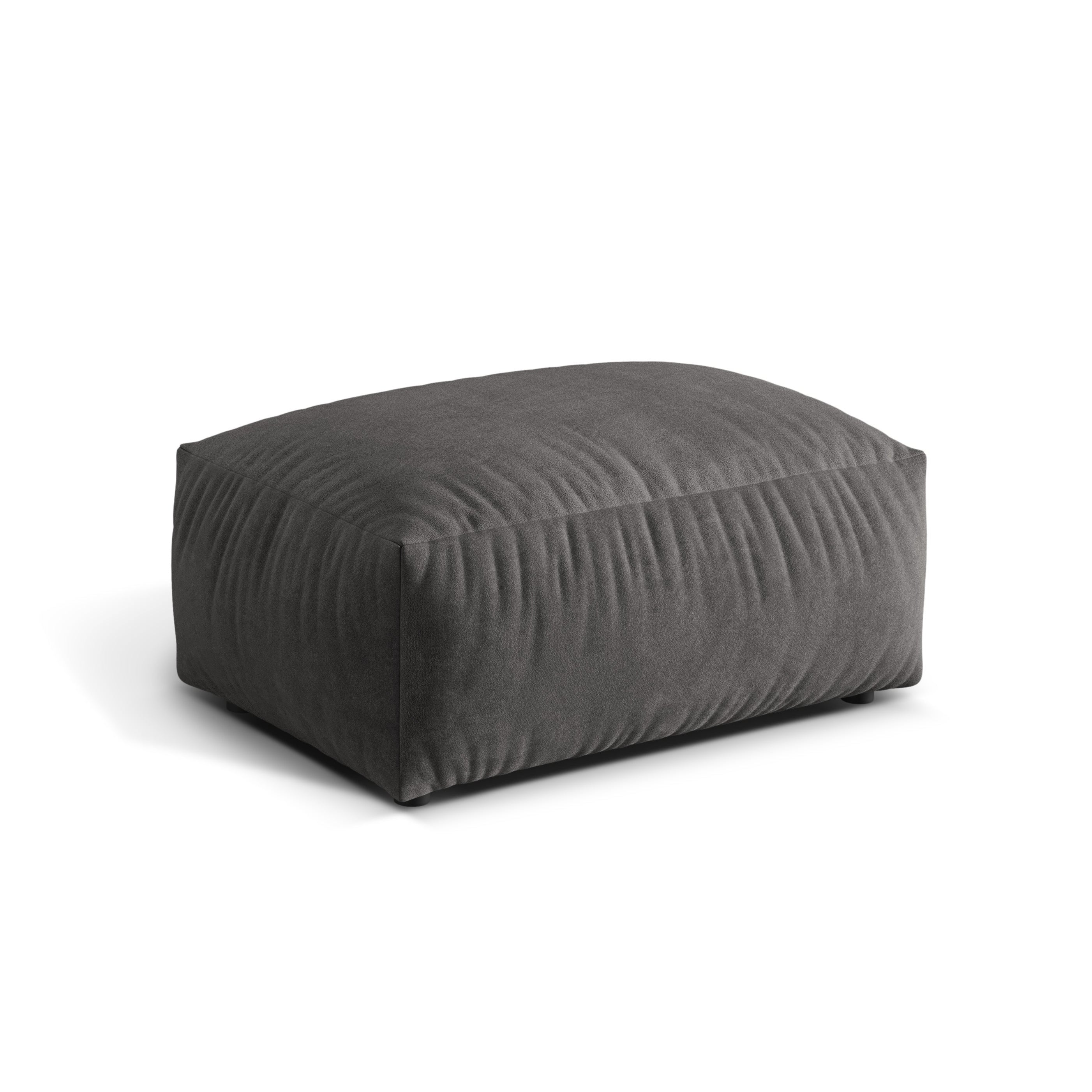 Martina gray velvet pouf
