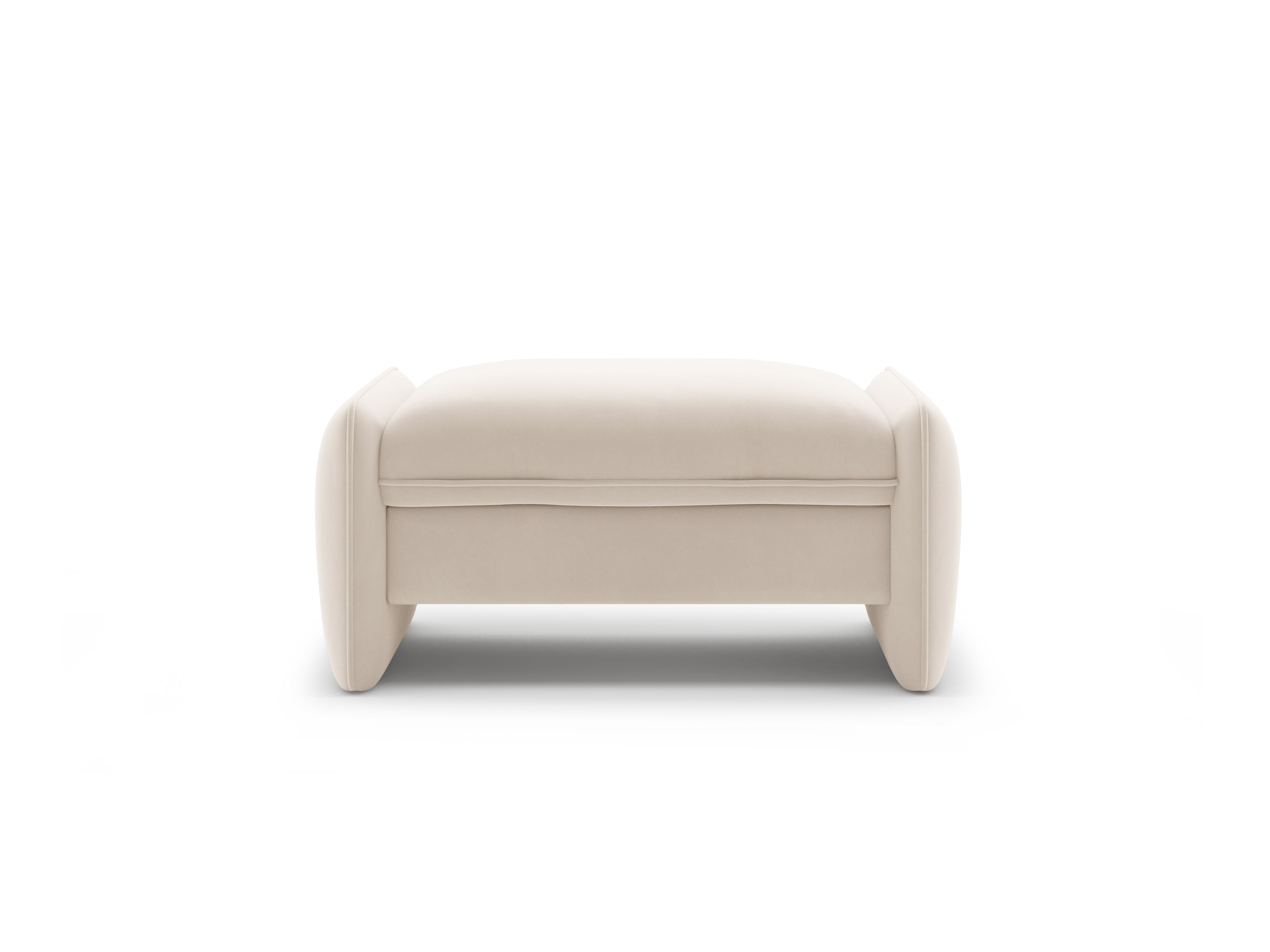 Velvet pouf GEORGIA light beige