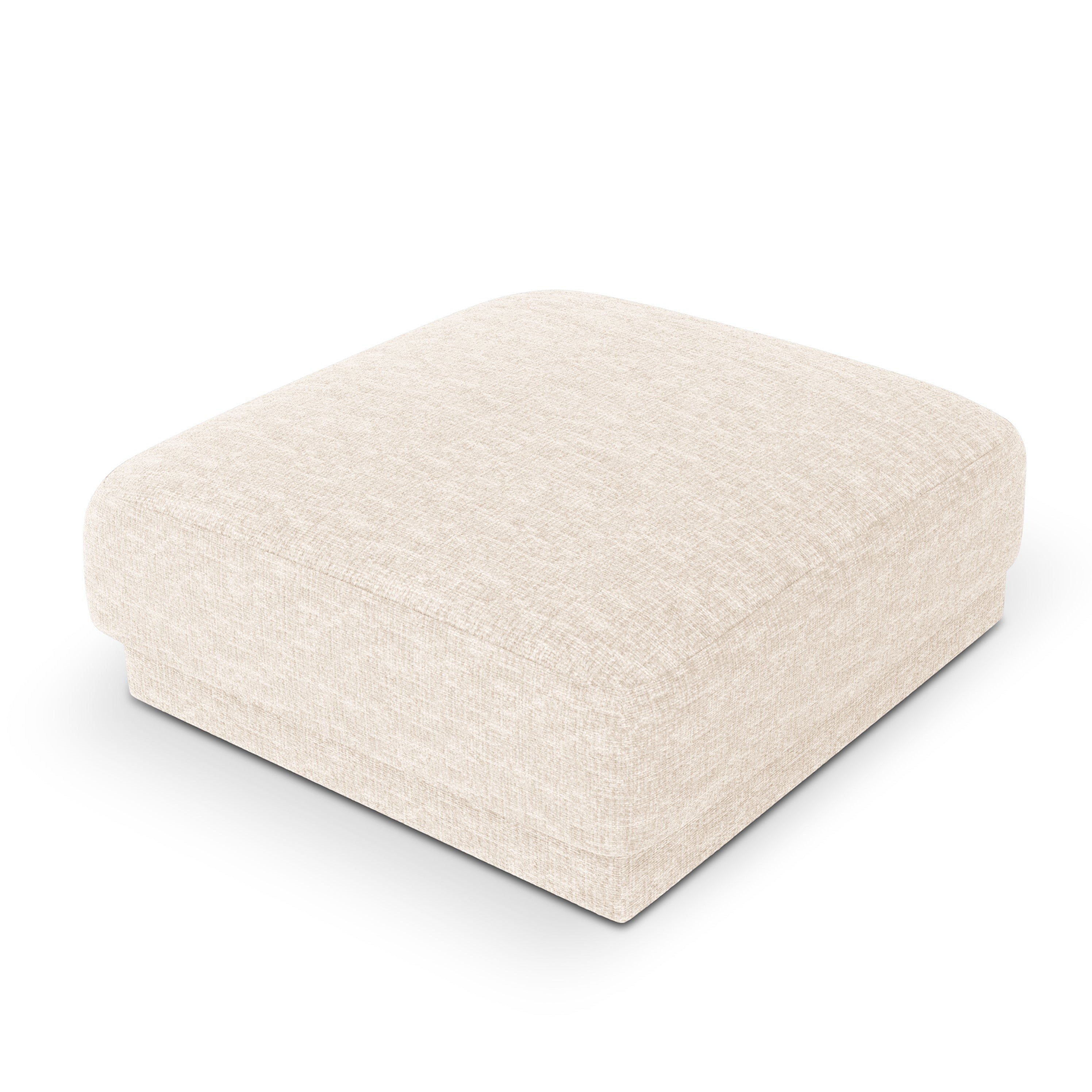 Puf w tkaninie szenilowej MILEY jasnobeżowy Micadoni    Eye on Design