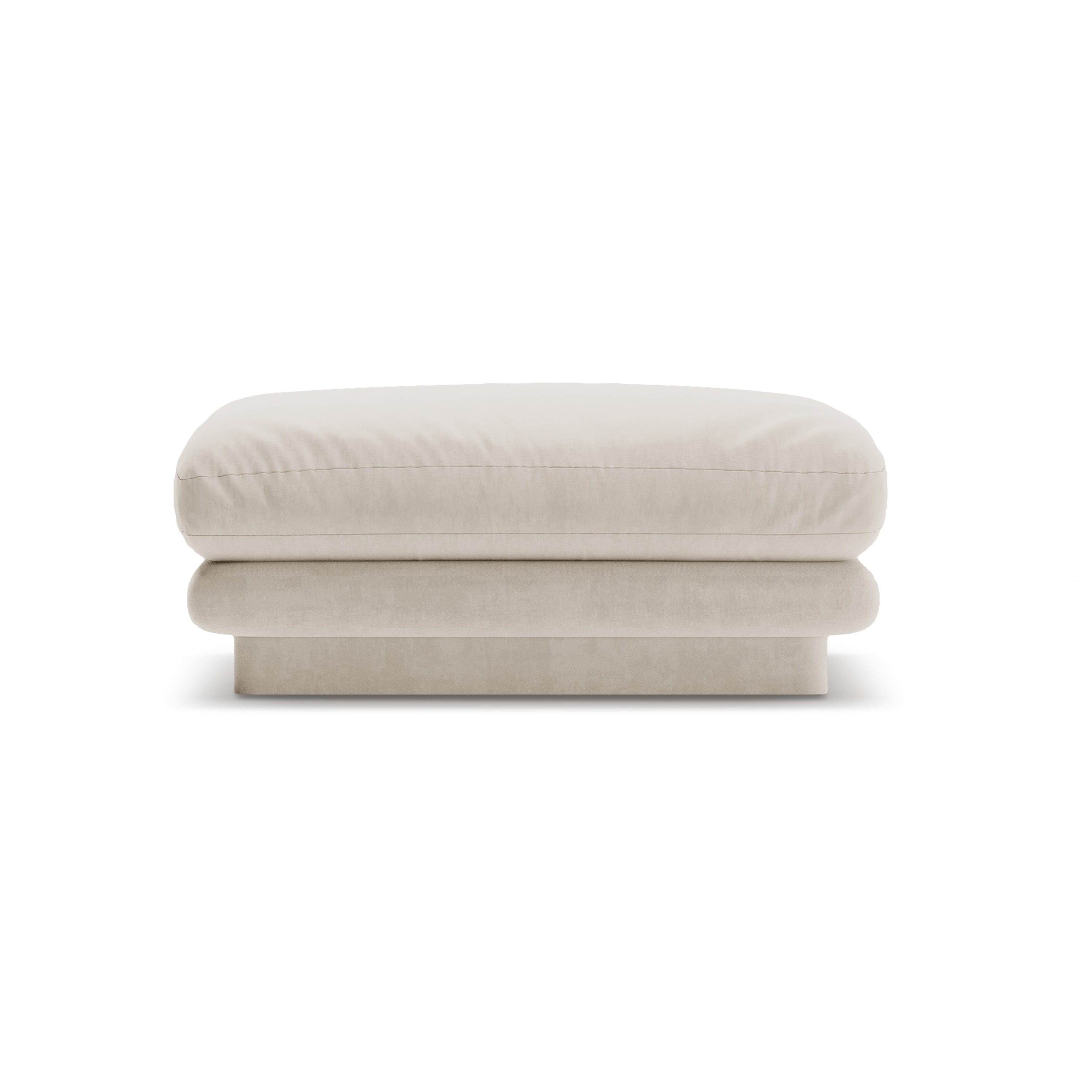 Pouf velvety torino ecru