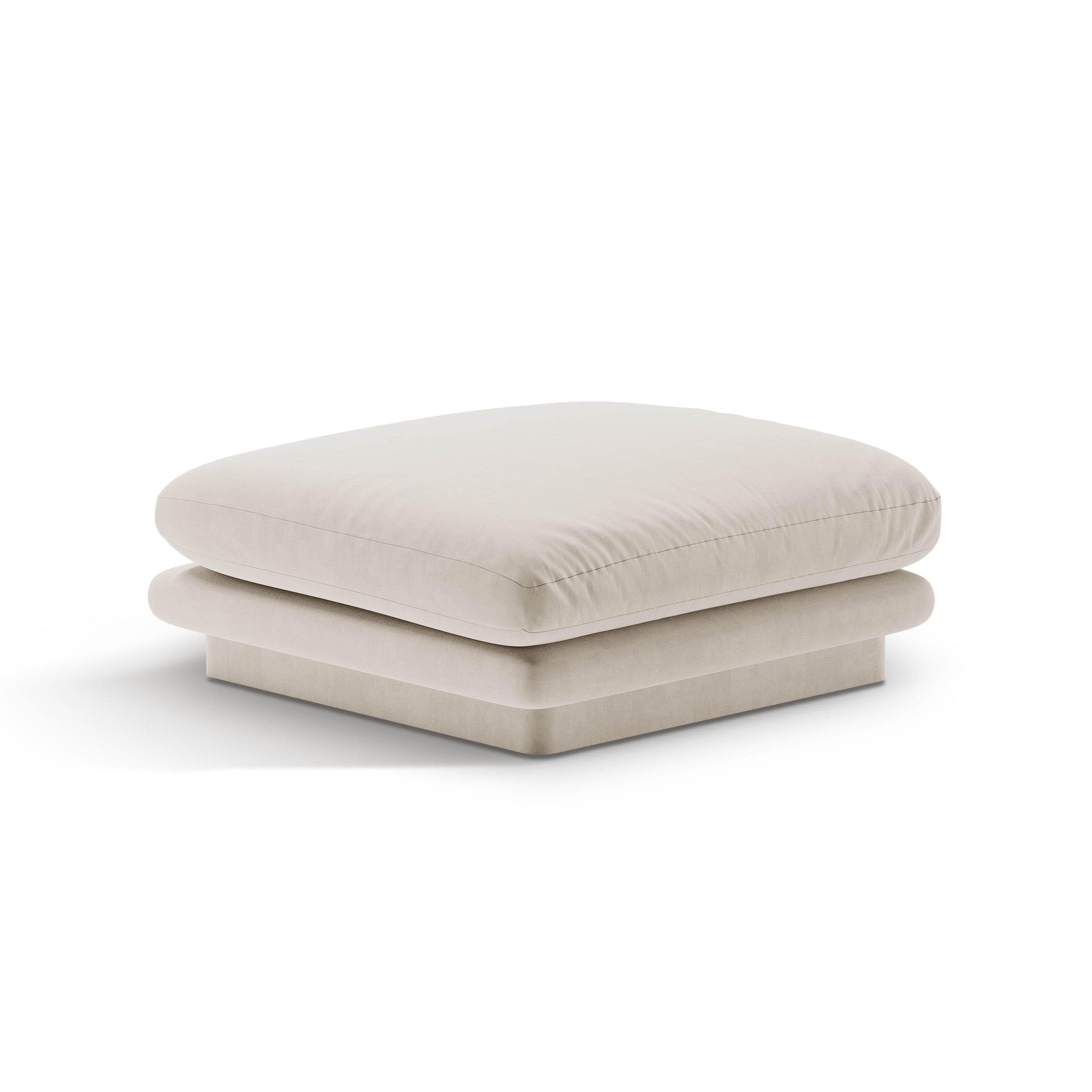 Pouf velvety torino ecru
