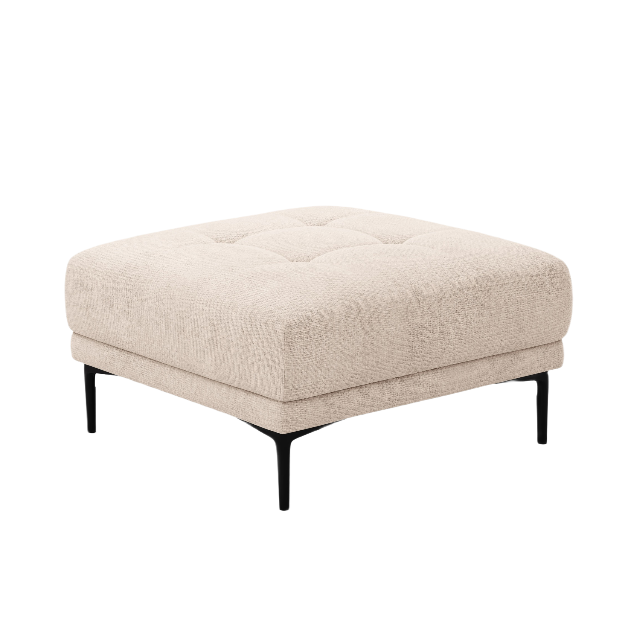 BEMY Square Pouf Sand Chenille
