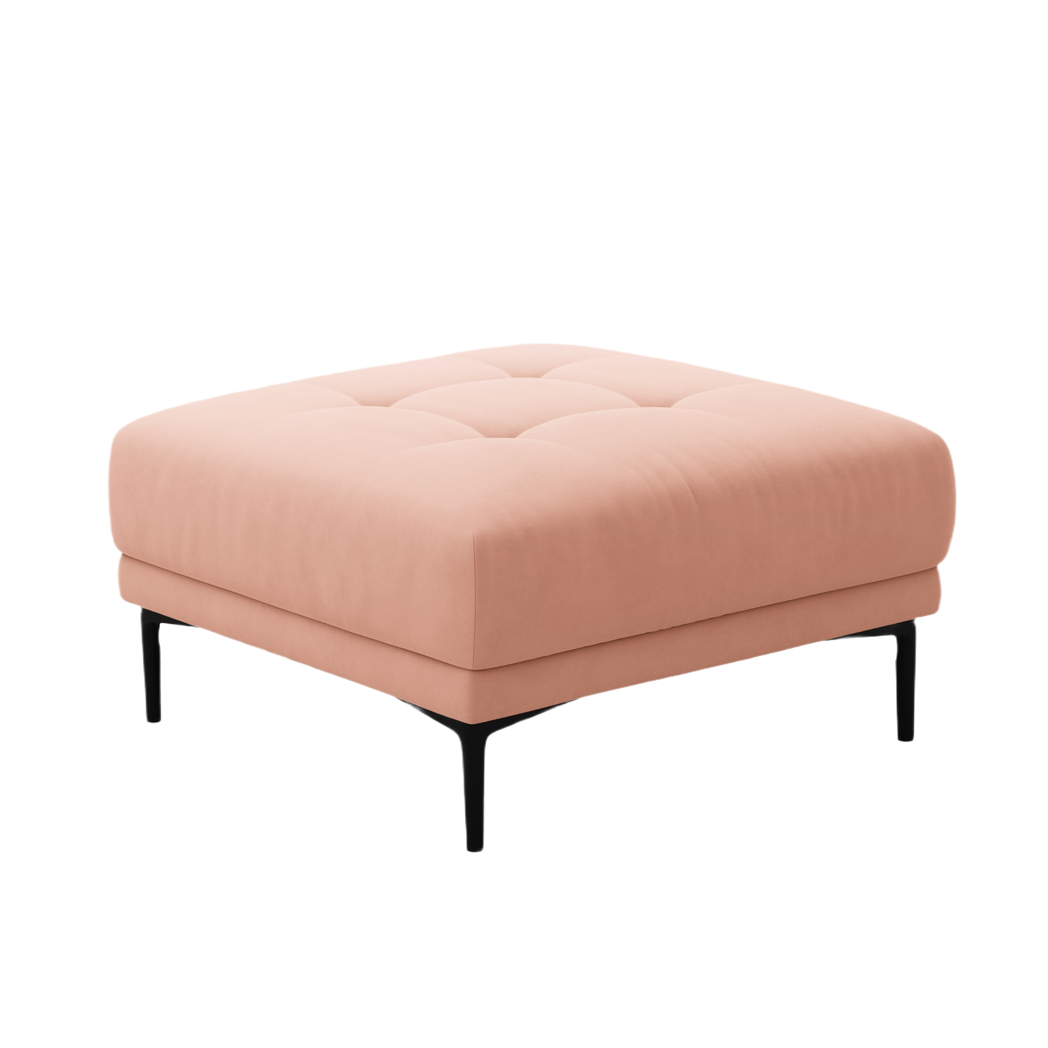 Square Velvet Pouf BEMY Pink