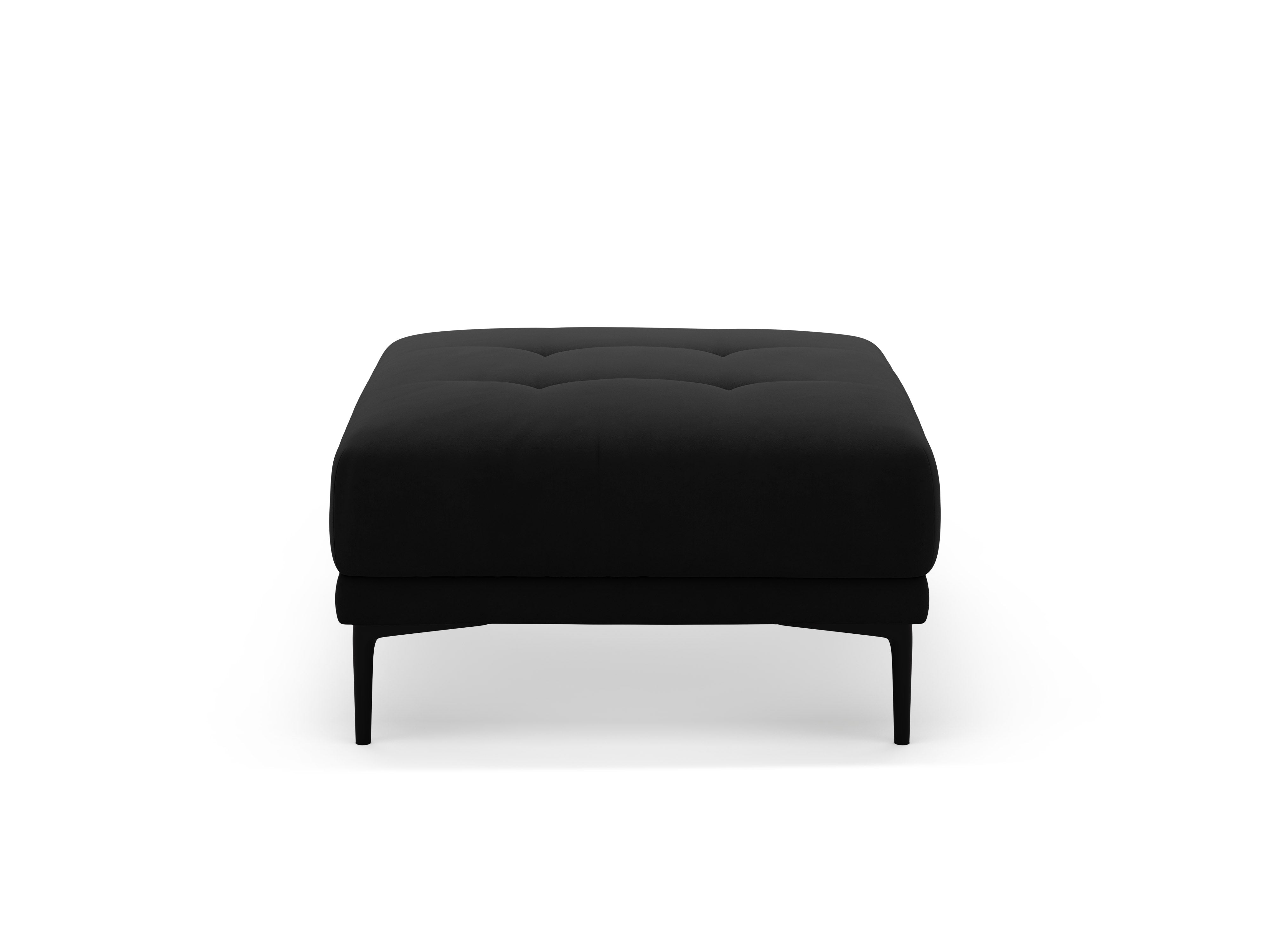 Black Velvet Square Pouf BEMY