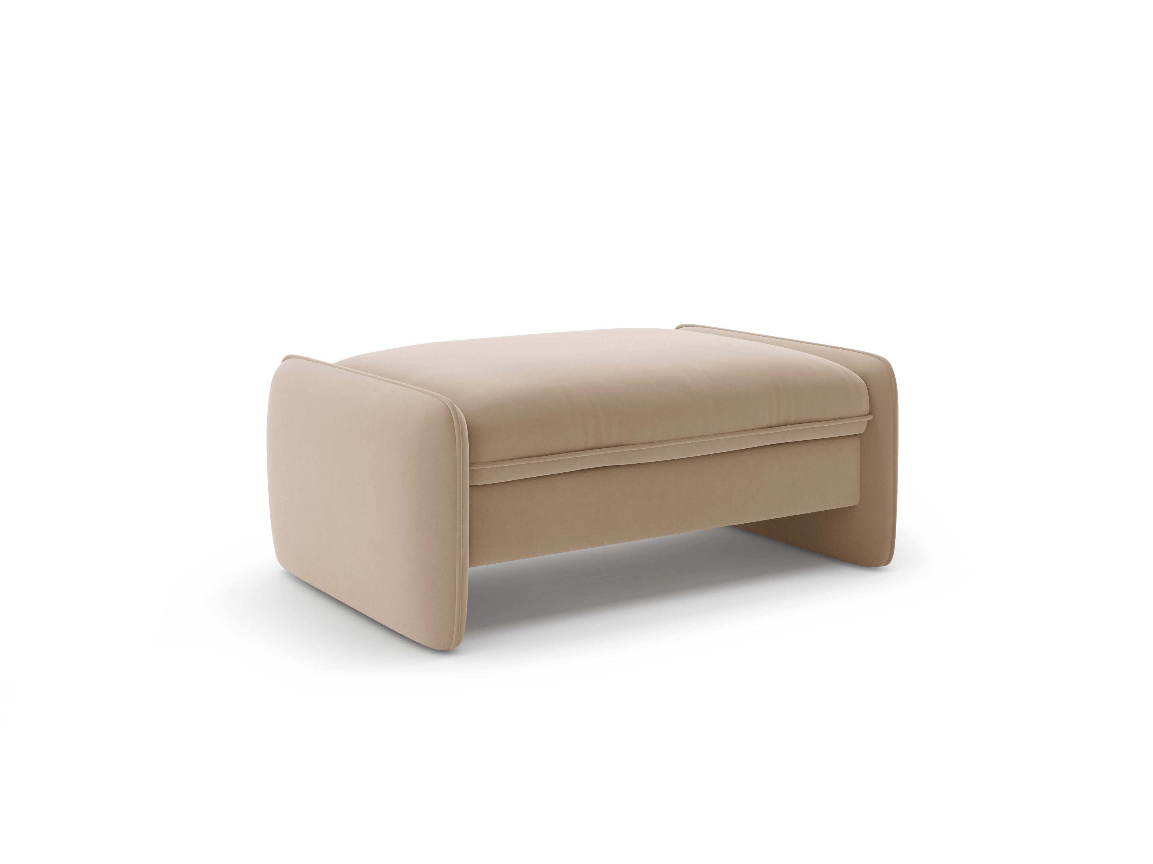 Velvet pouf GEORGIA beige