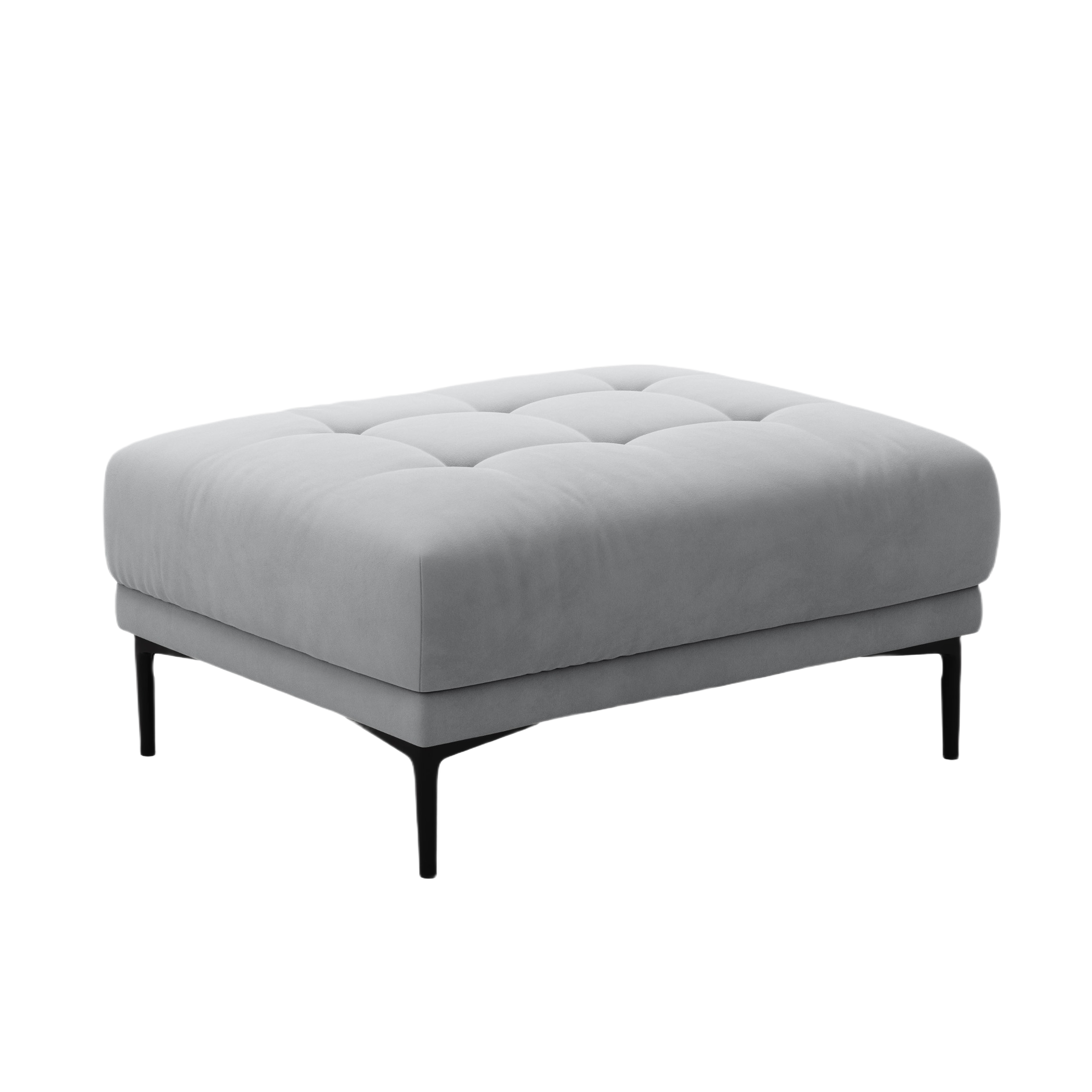 Gray velvet pouf BEMY