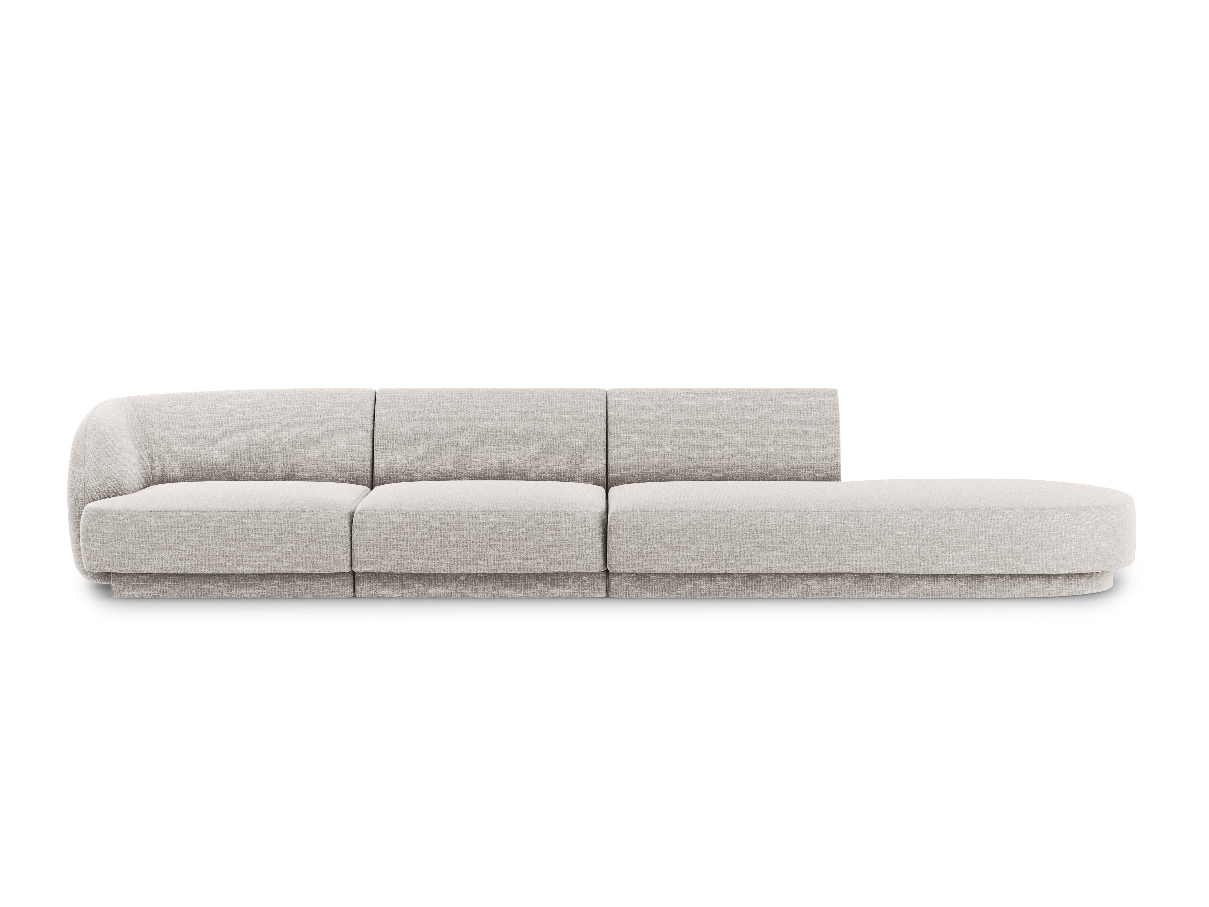 Sofa offene rechtsseitige 4-sitzige offene MILEY graues Chenille