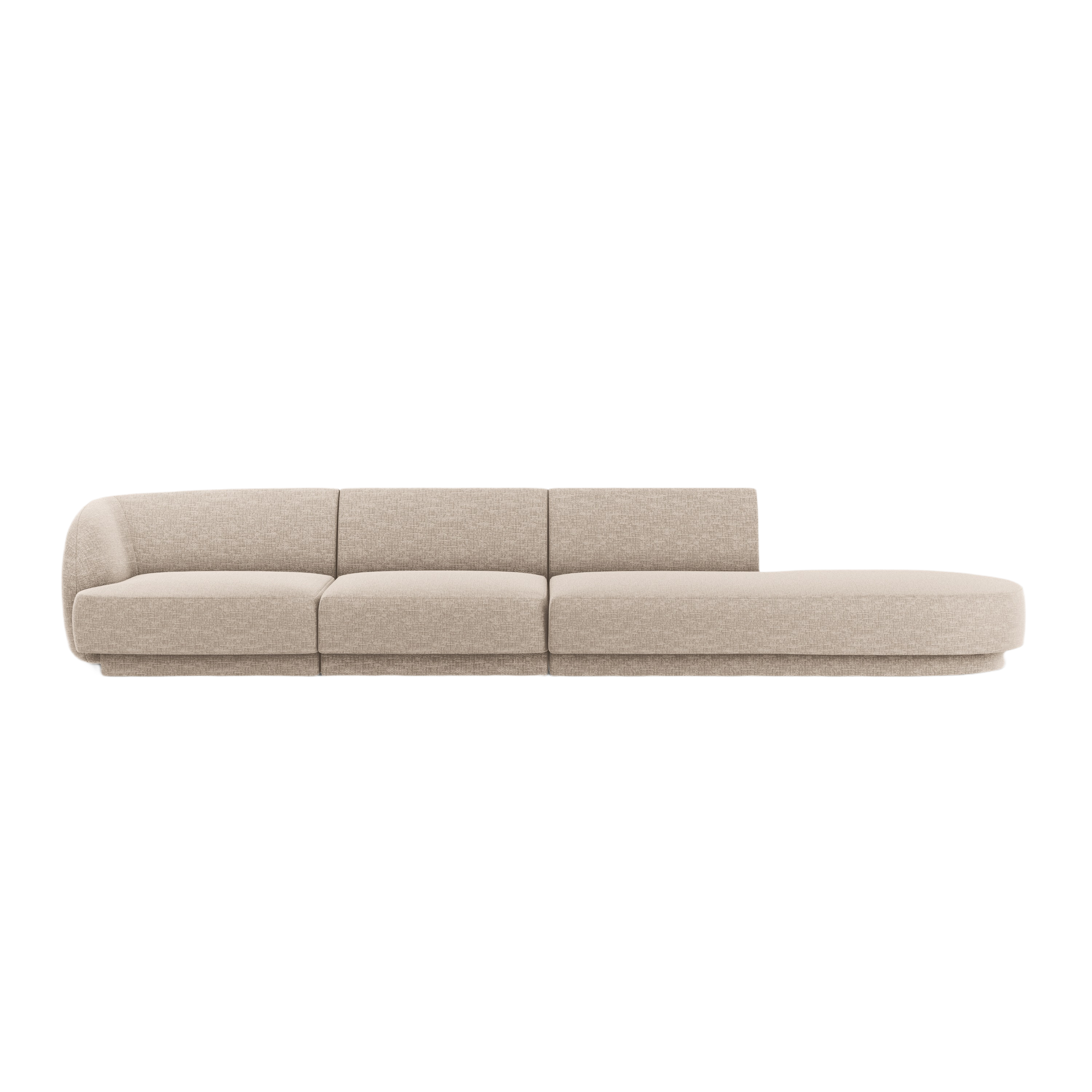 Sofa rechtsseitig 4-sitzig offen MILEY beige schimmerndes Chenille