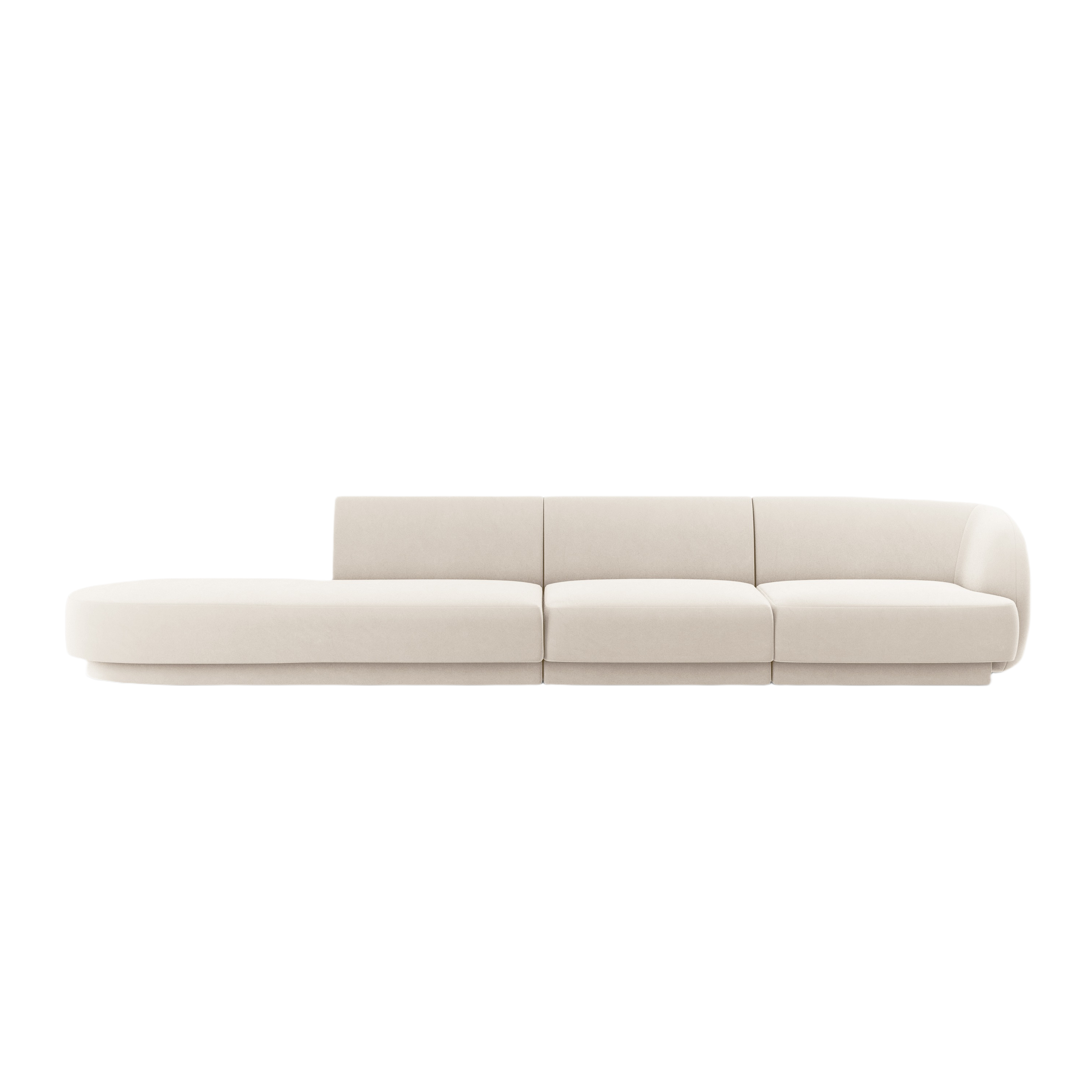 Sofa aus Samt linksseitig 4-sitzig offen MILEY beige
